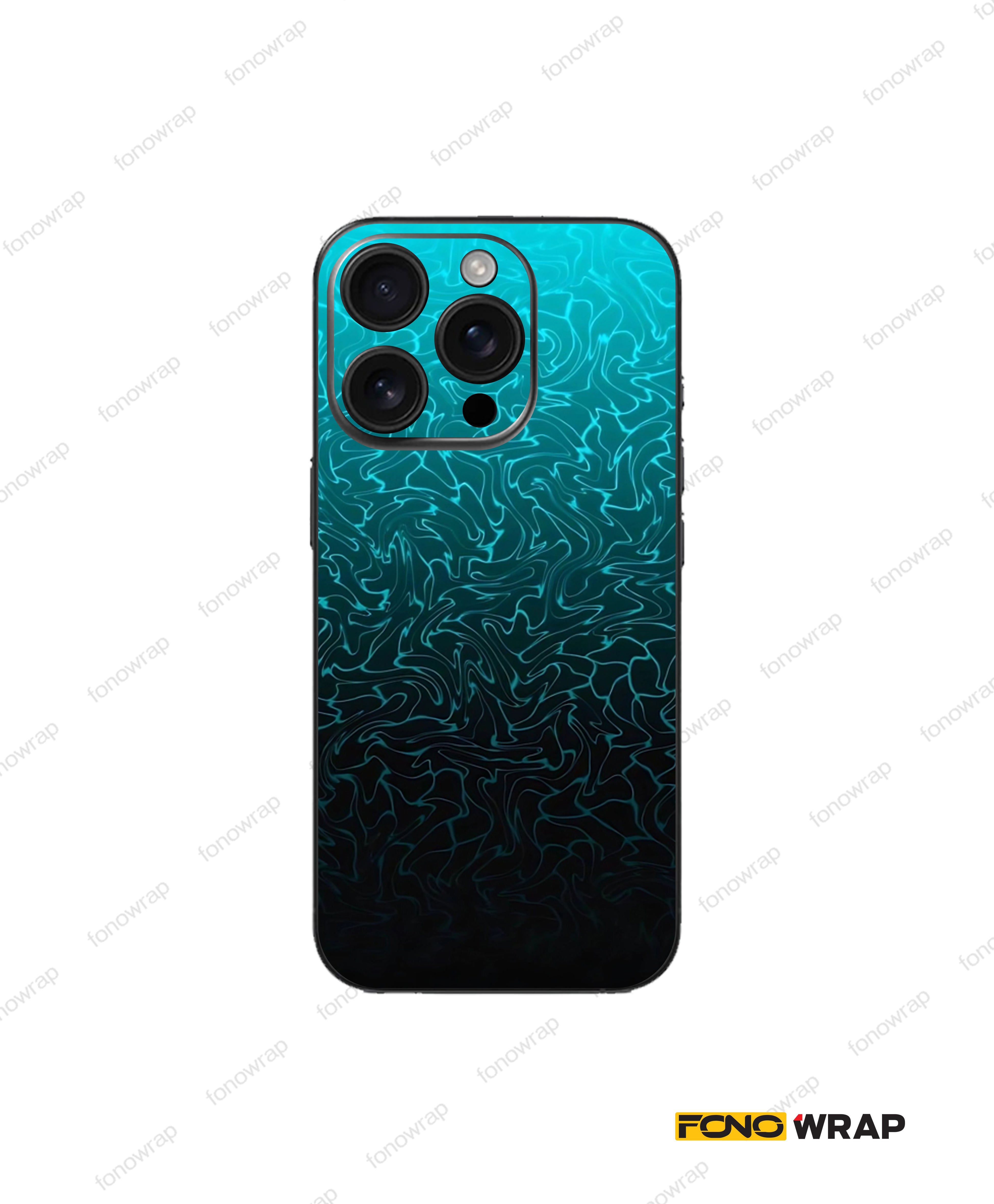 Aqua Wavy Blue Matte Mobile Skin