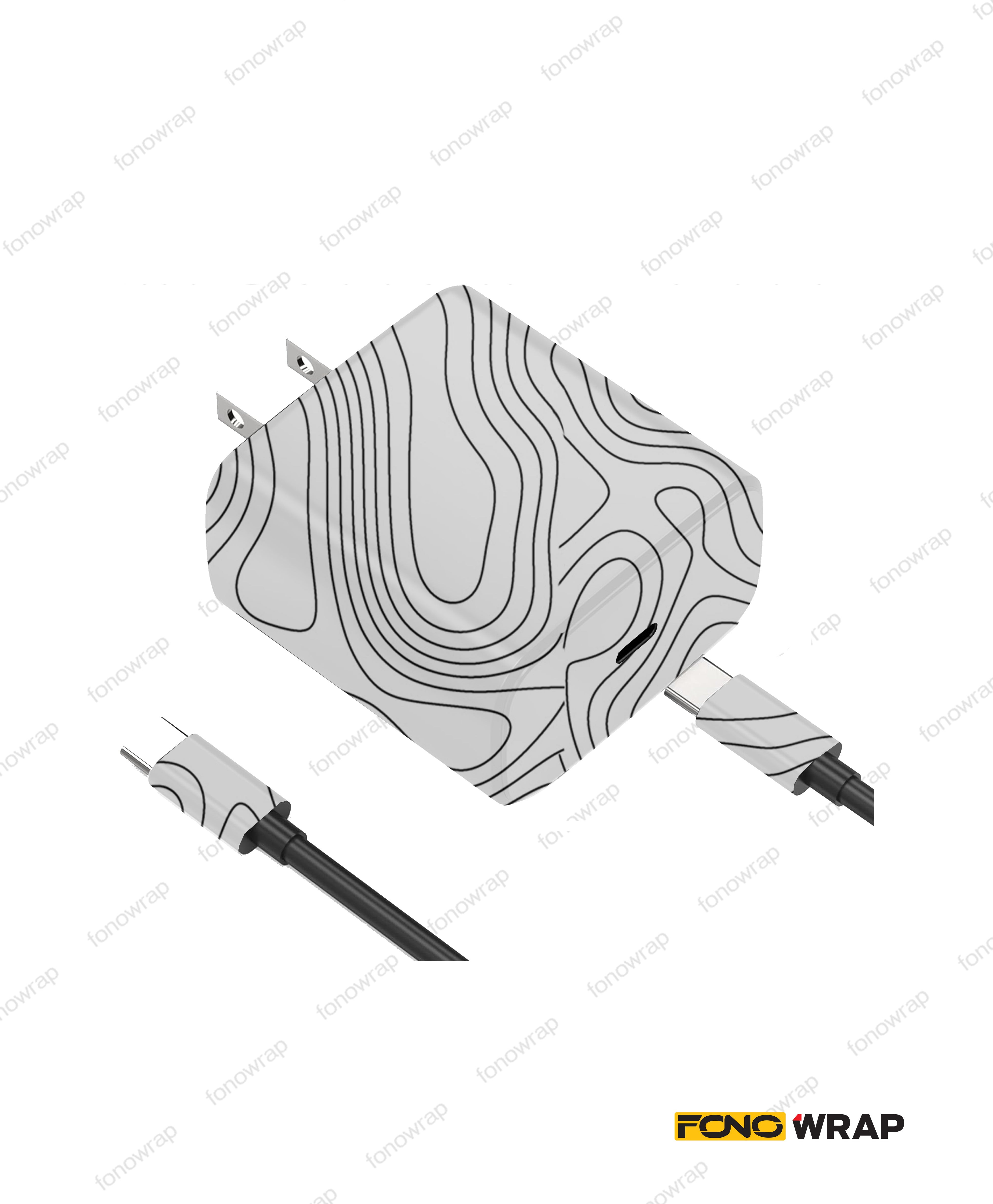 White Topographic Charger Skin