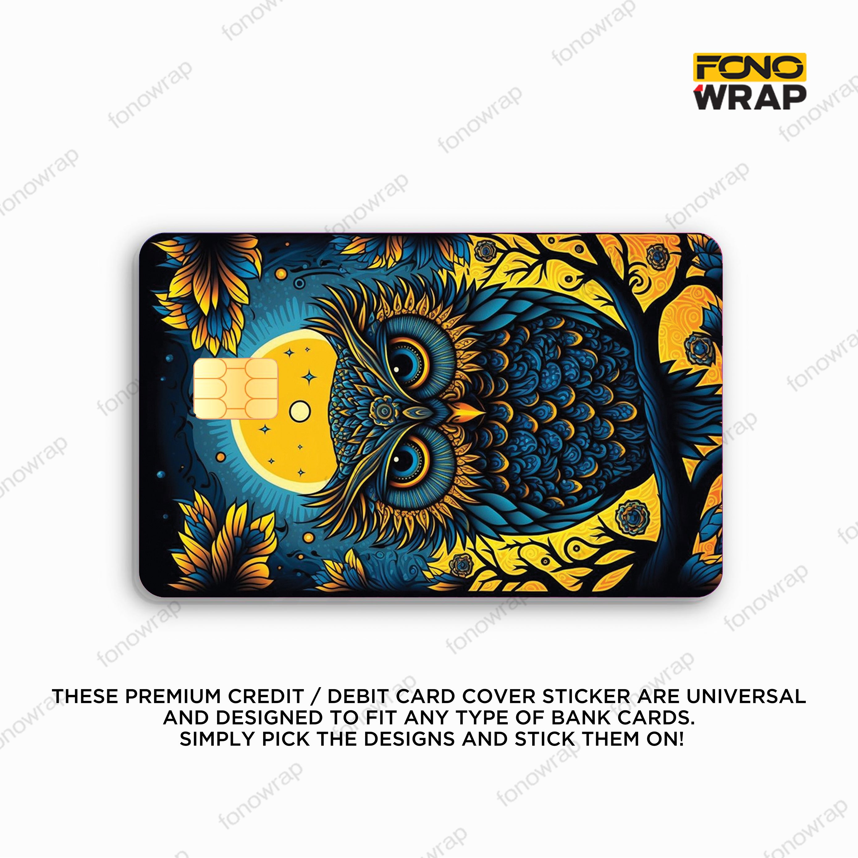 Blue Wierd Owl ATM Card Skin
