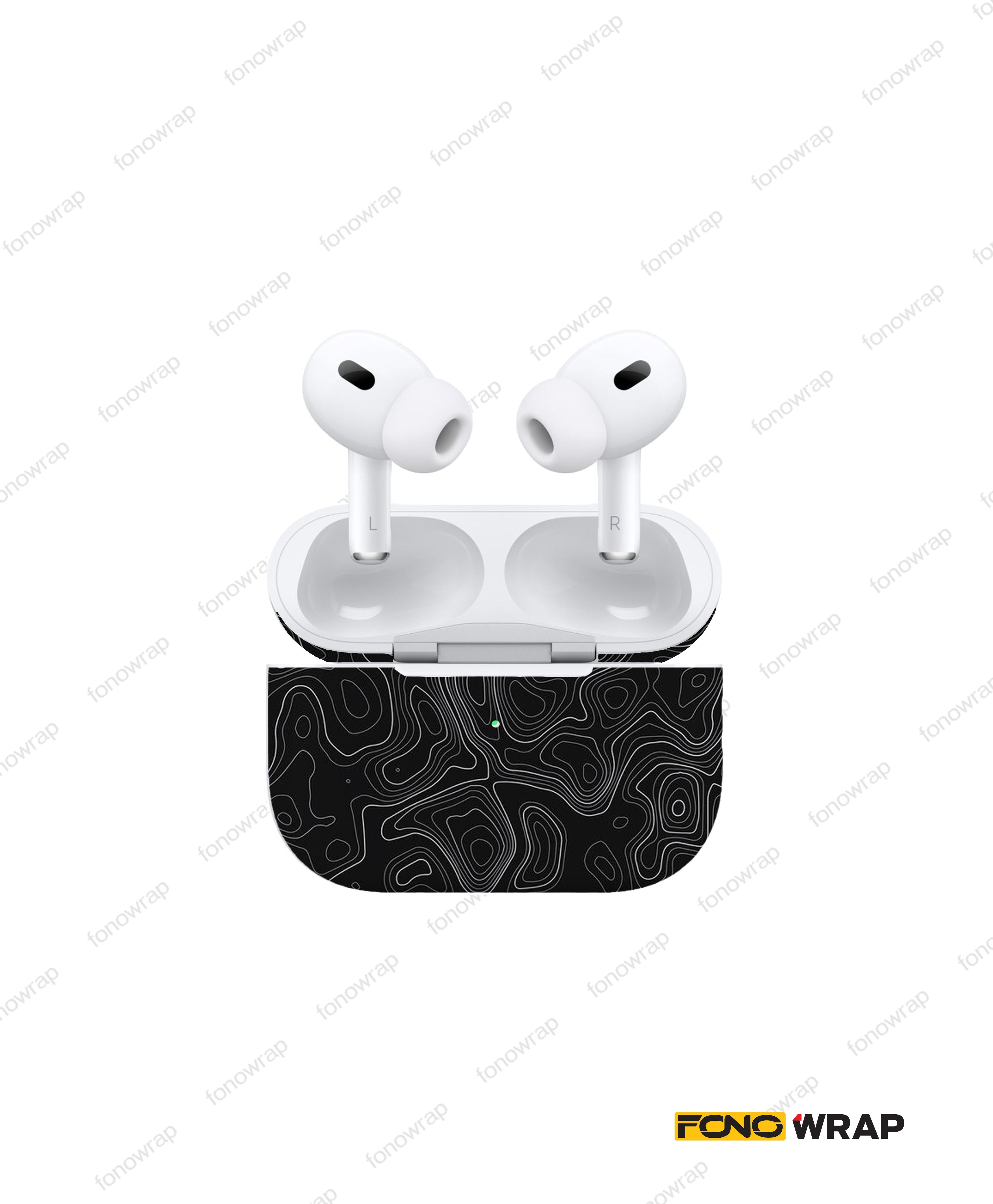 Topographic Black Airpod Skin