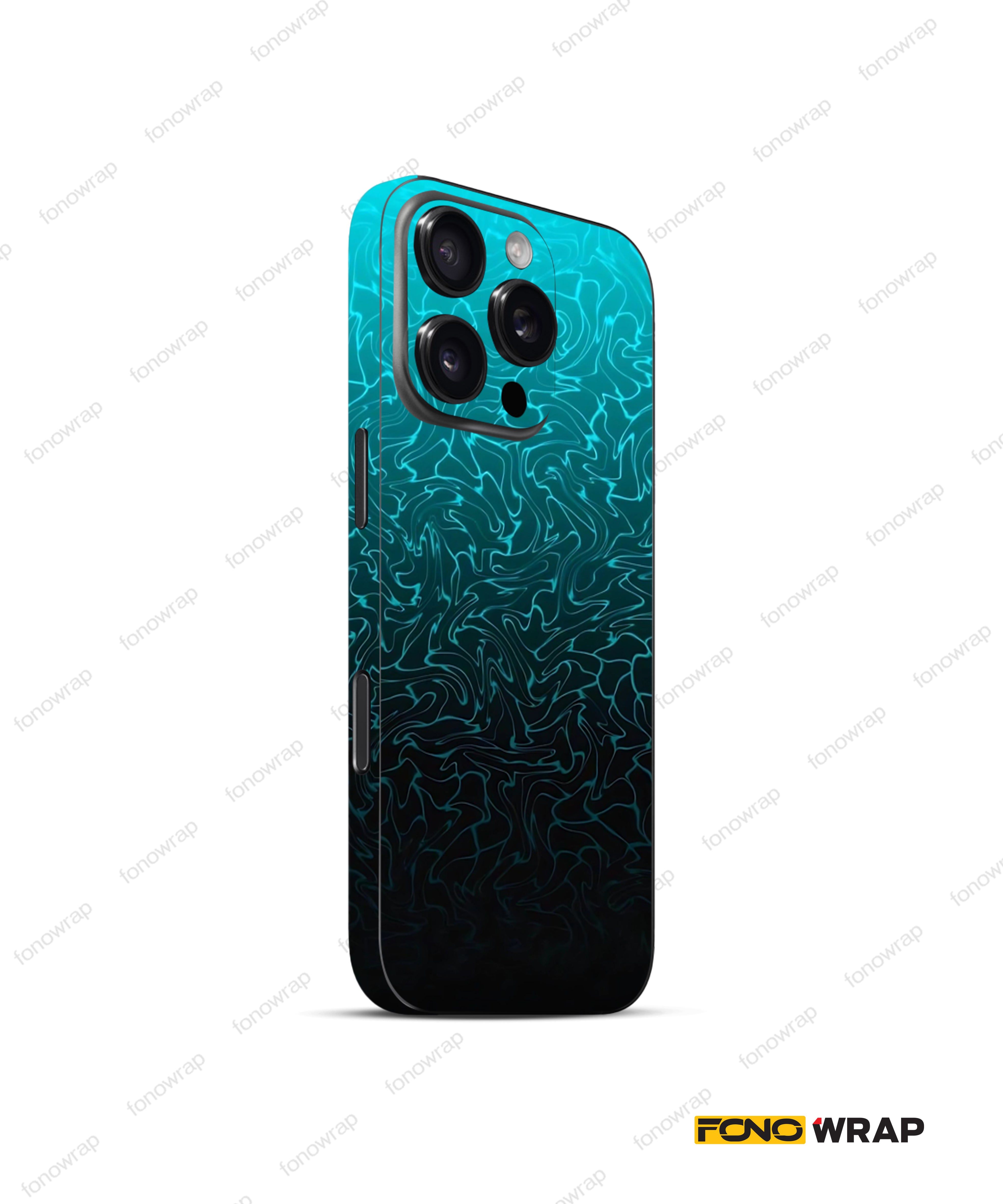 Aqua Wavy Blue Matte Mobile Skin