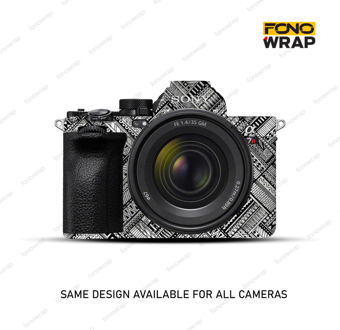 White Mandala Lines Camera Skin
