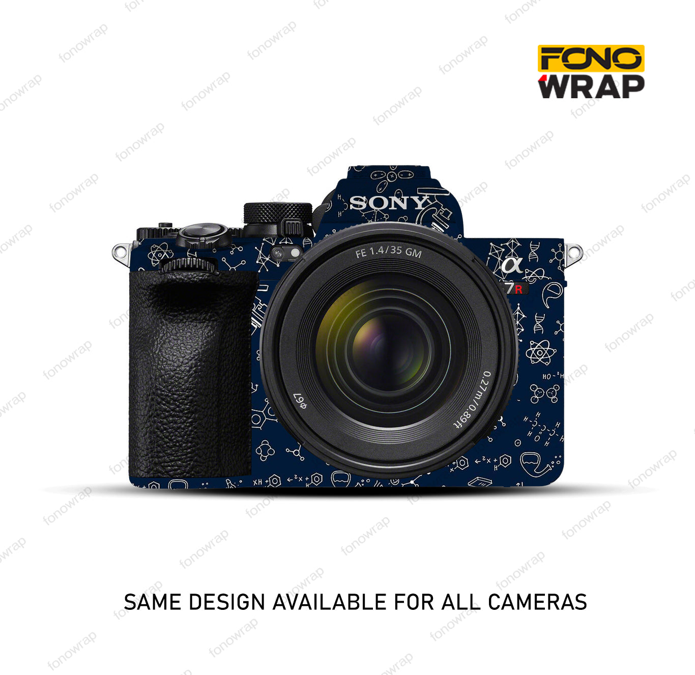 Doodle Navy Blue Camera Skin