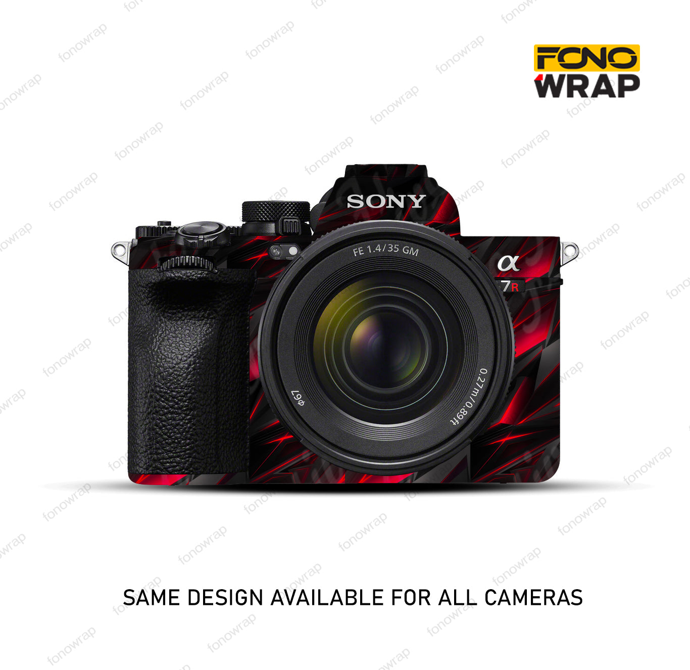 Wave Abstract Red Camera Skin