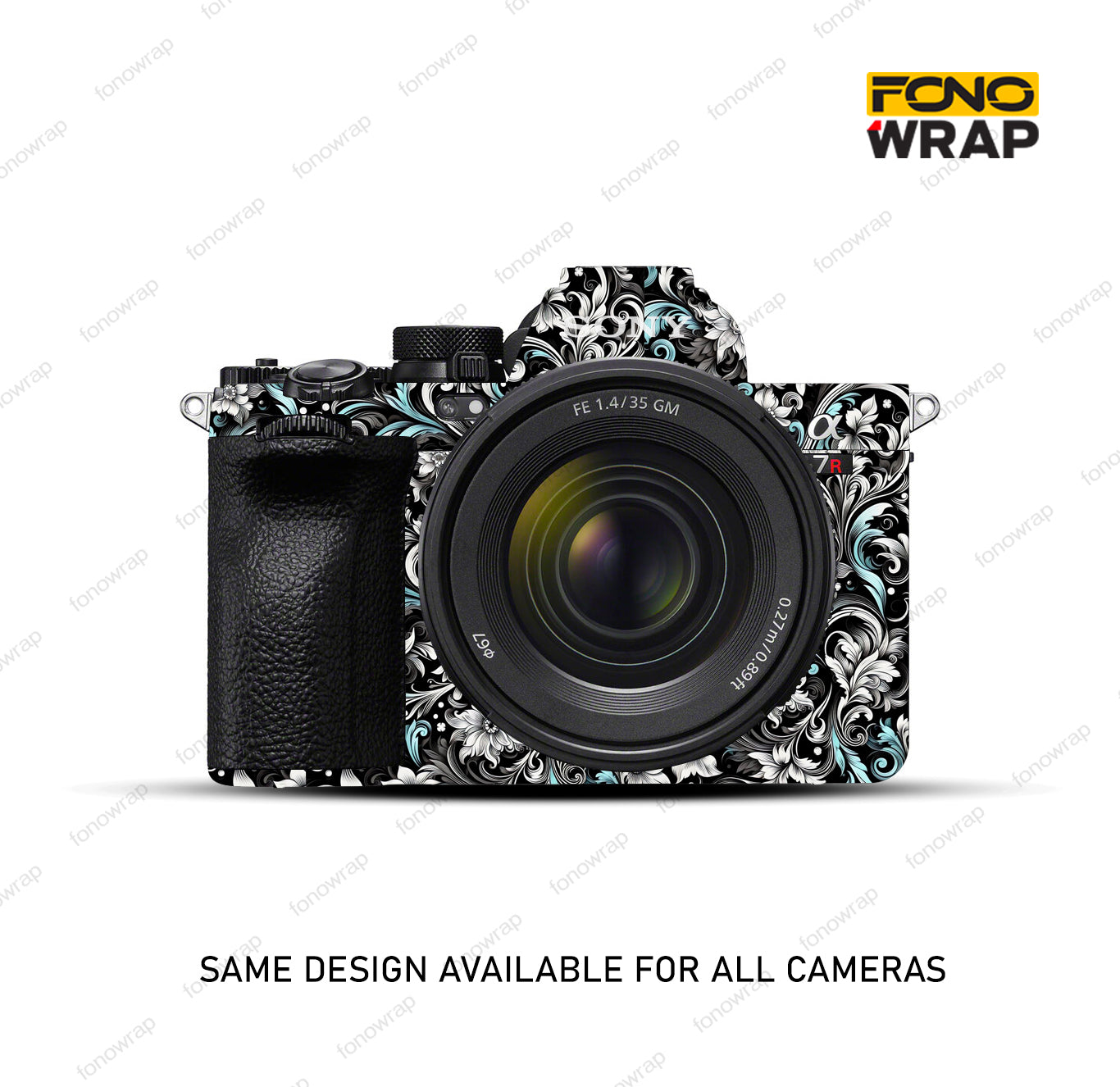 Floral Blue Camera Skin