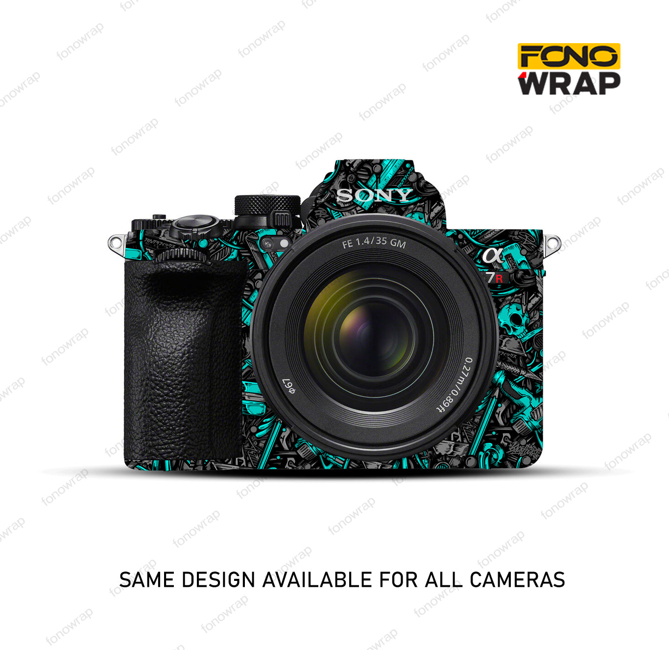 Teal Black Camera Skin