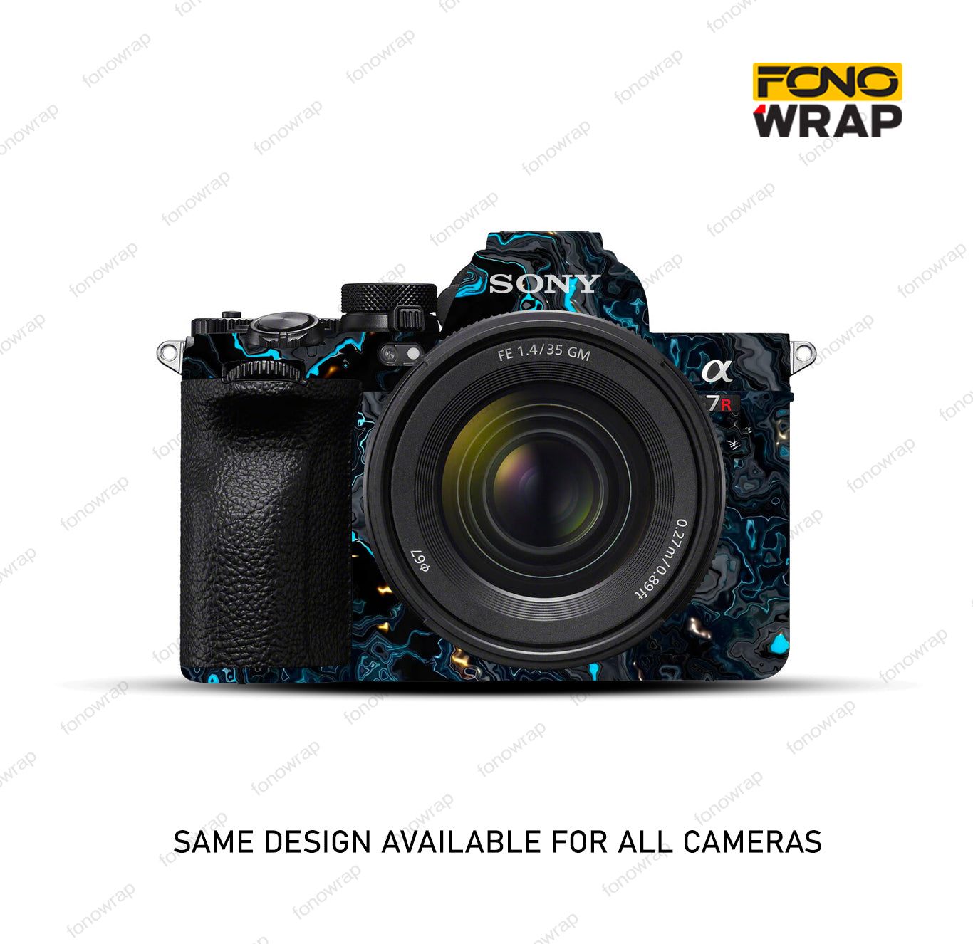 Neon cyan Camera Skin