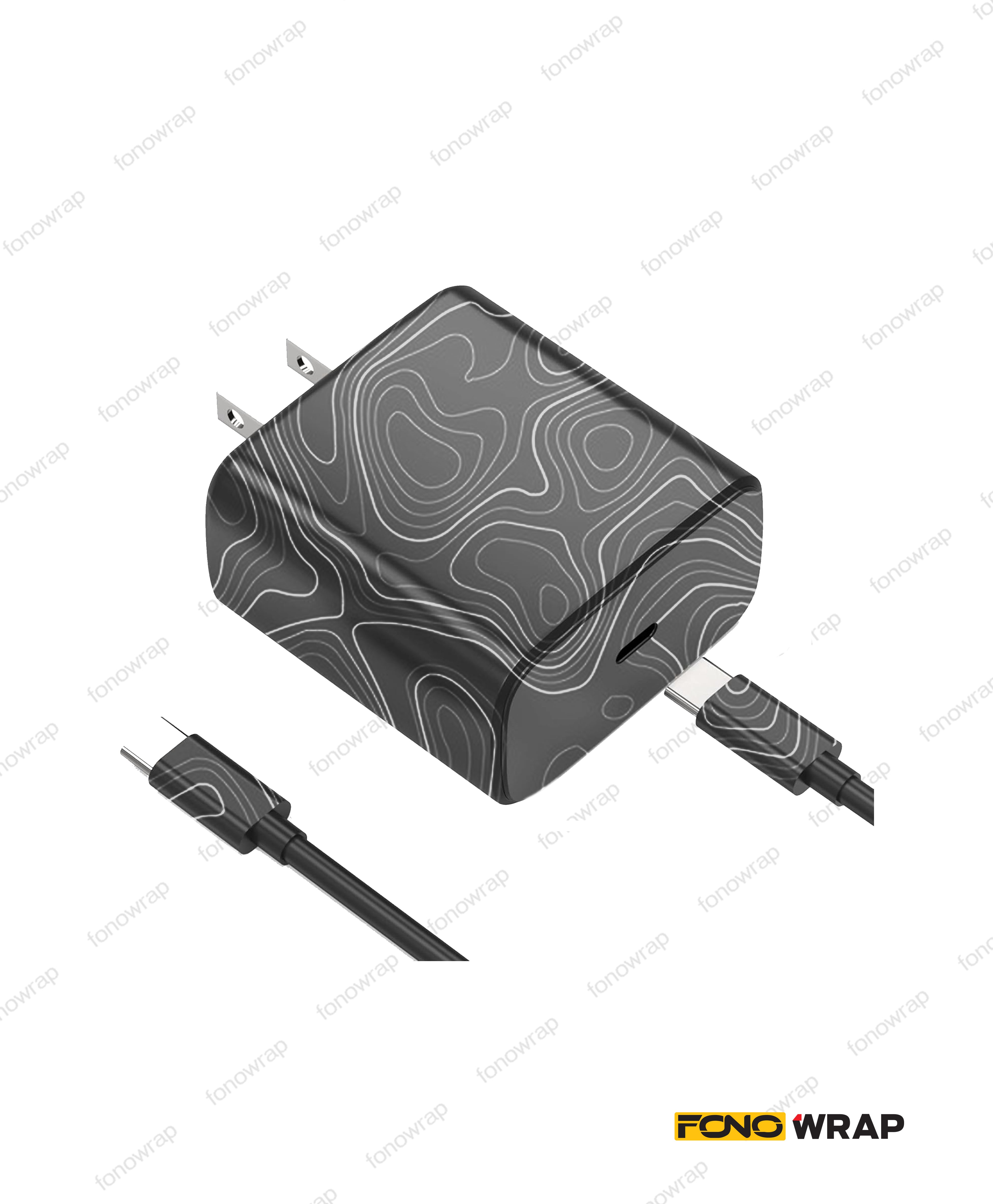 Black Topographic Charger Skin