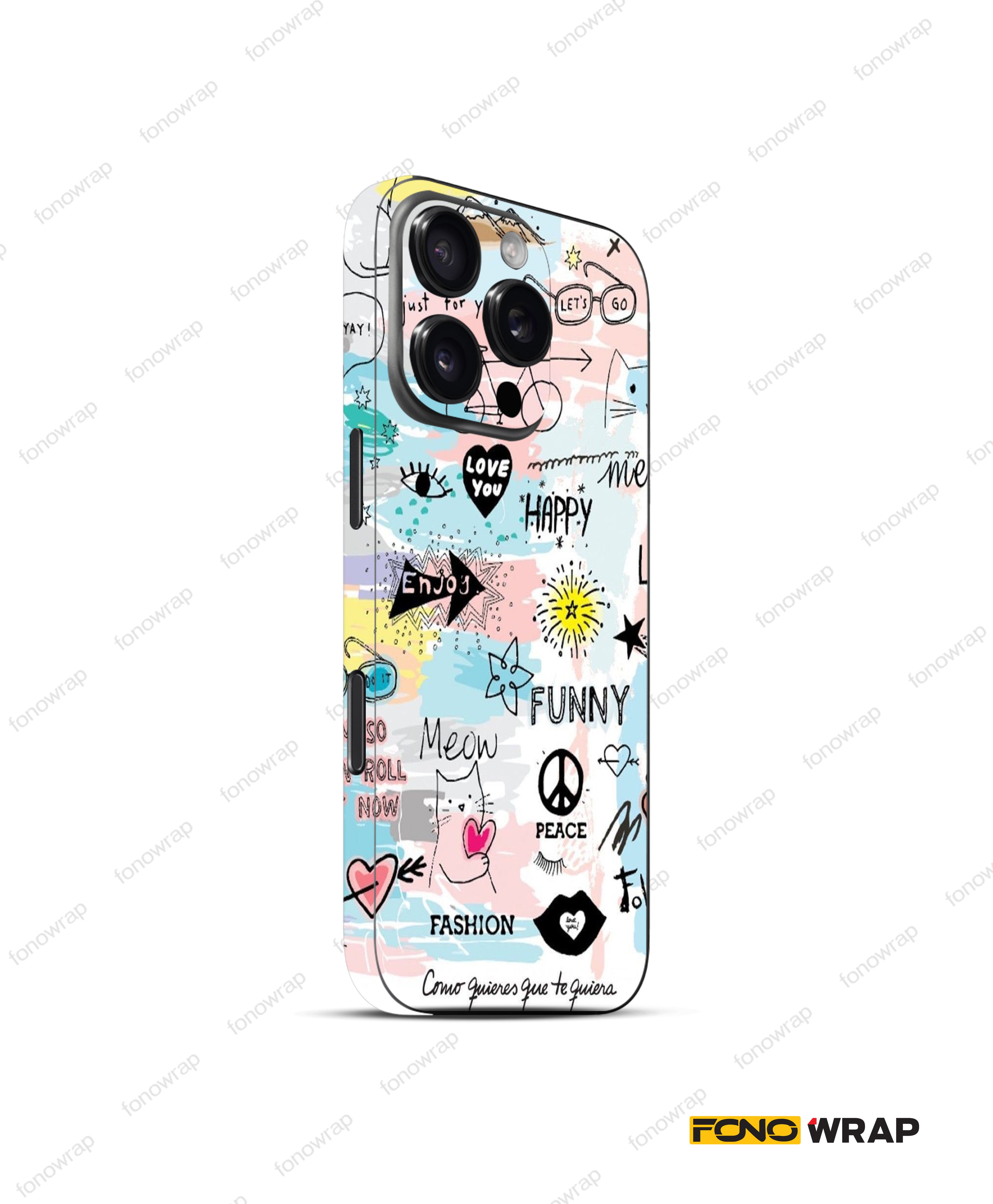 Happy Aesthetic 3D Embossed Mobile Skin