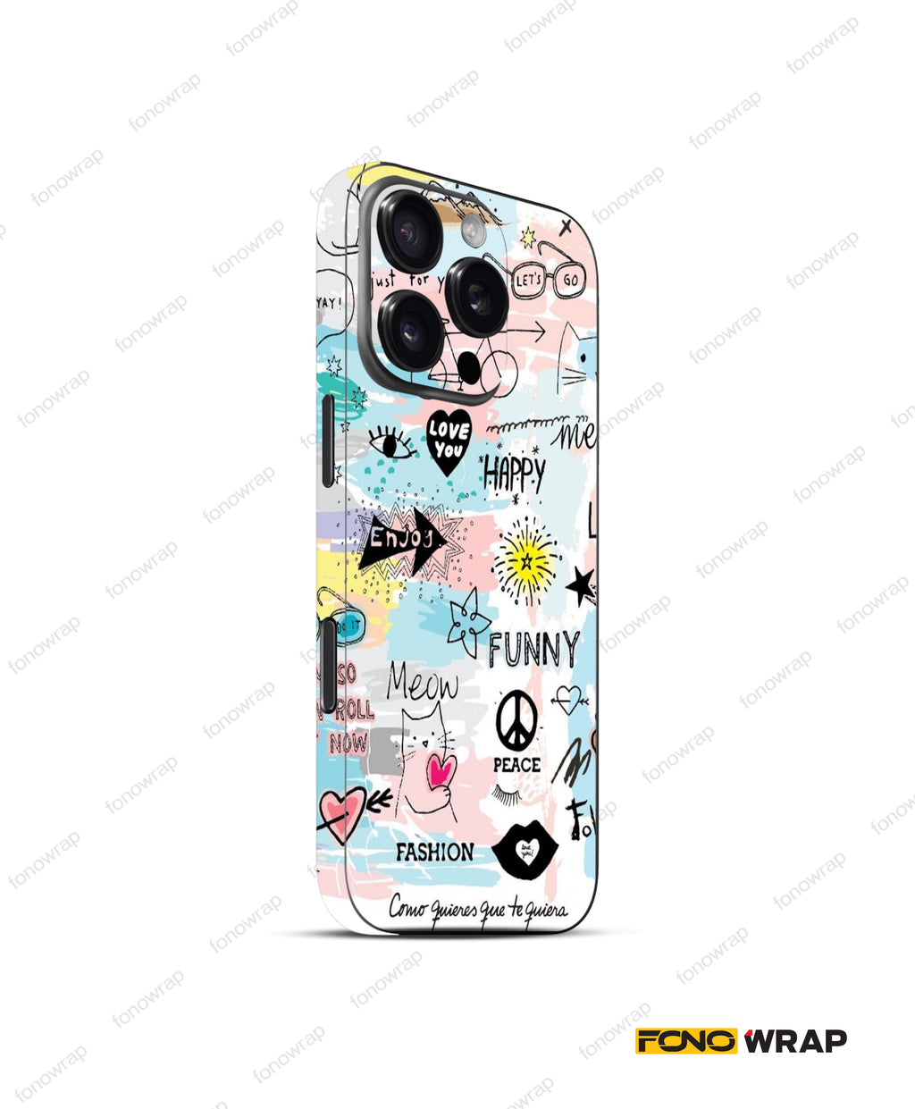 Happy Aesthetic Embossed Mobile Skin