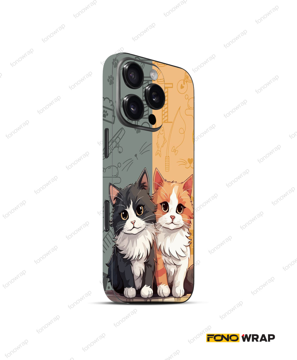 Kitties Embossed Mobile Skin