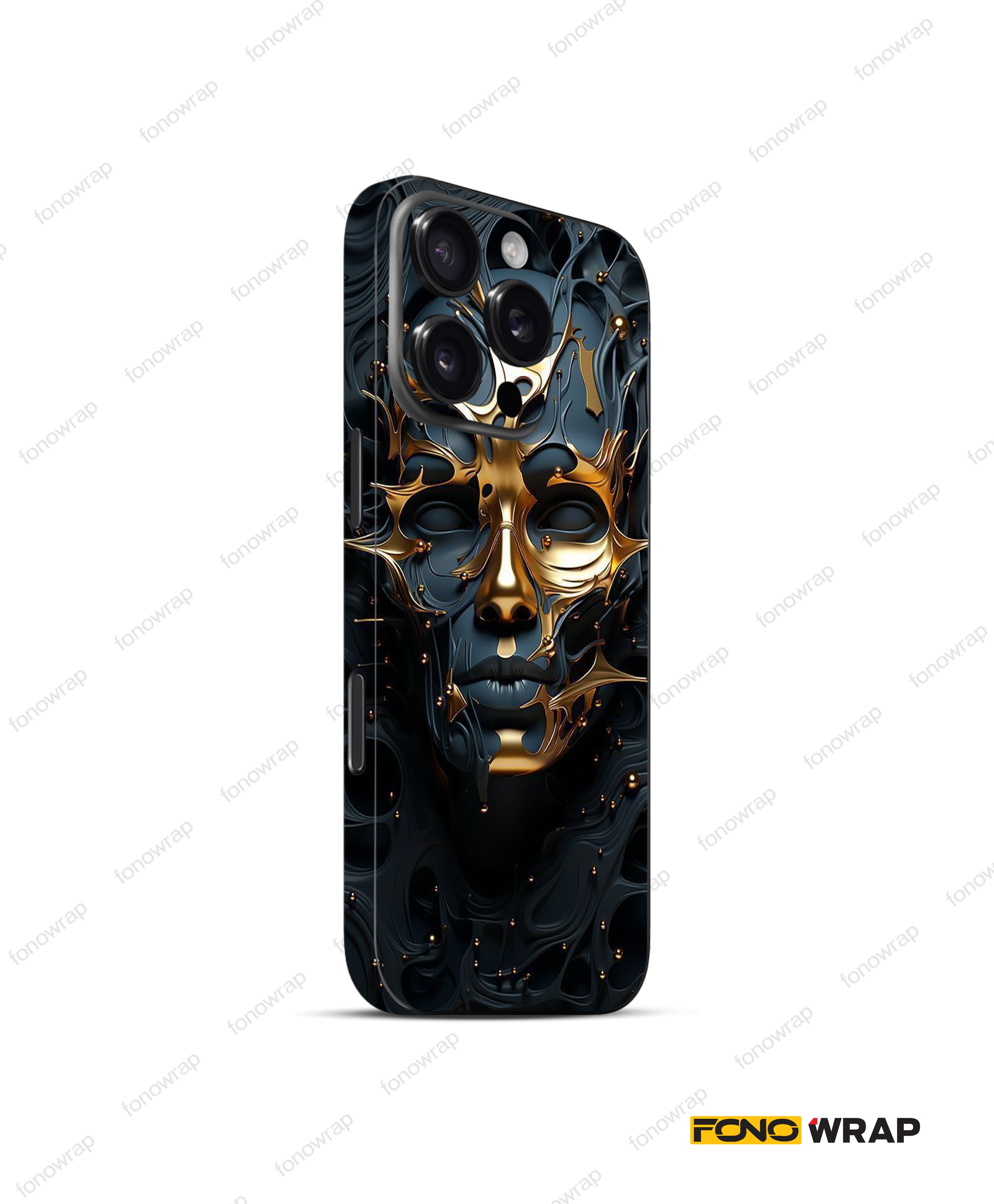 Golden Face 3D Embossed Mobile Skin