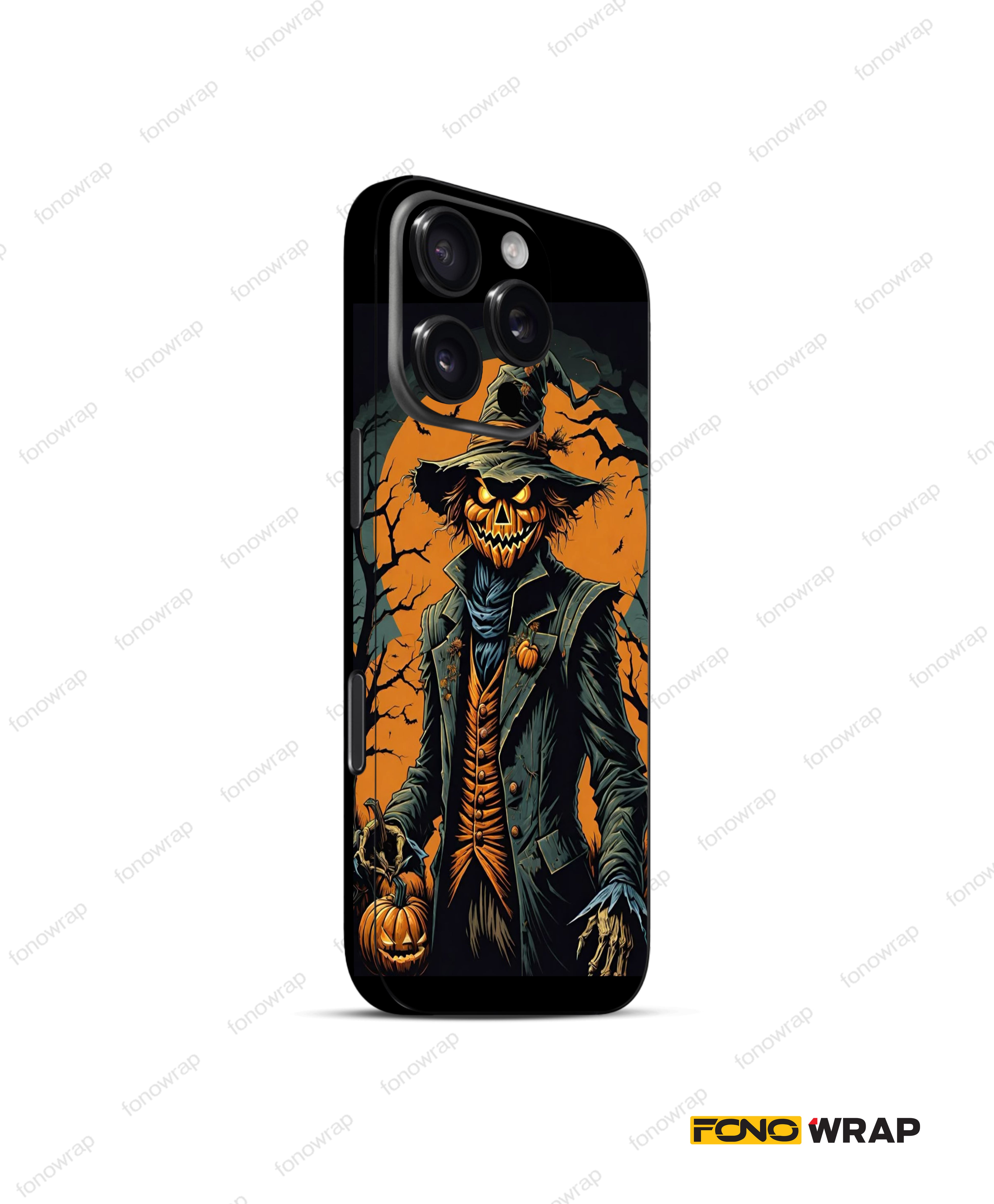 Pumpkin Head 3D Embossed Mobile Skin
