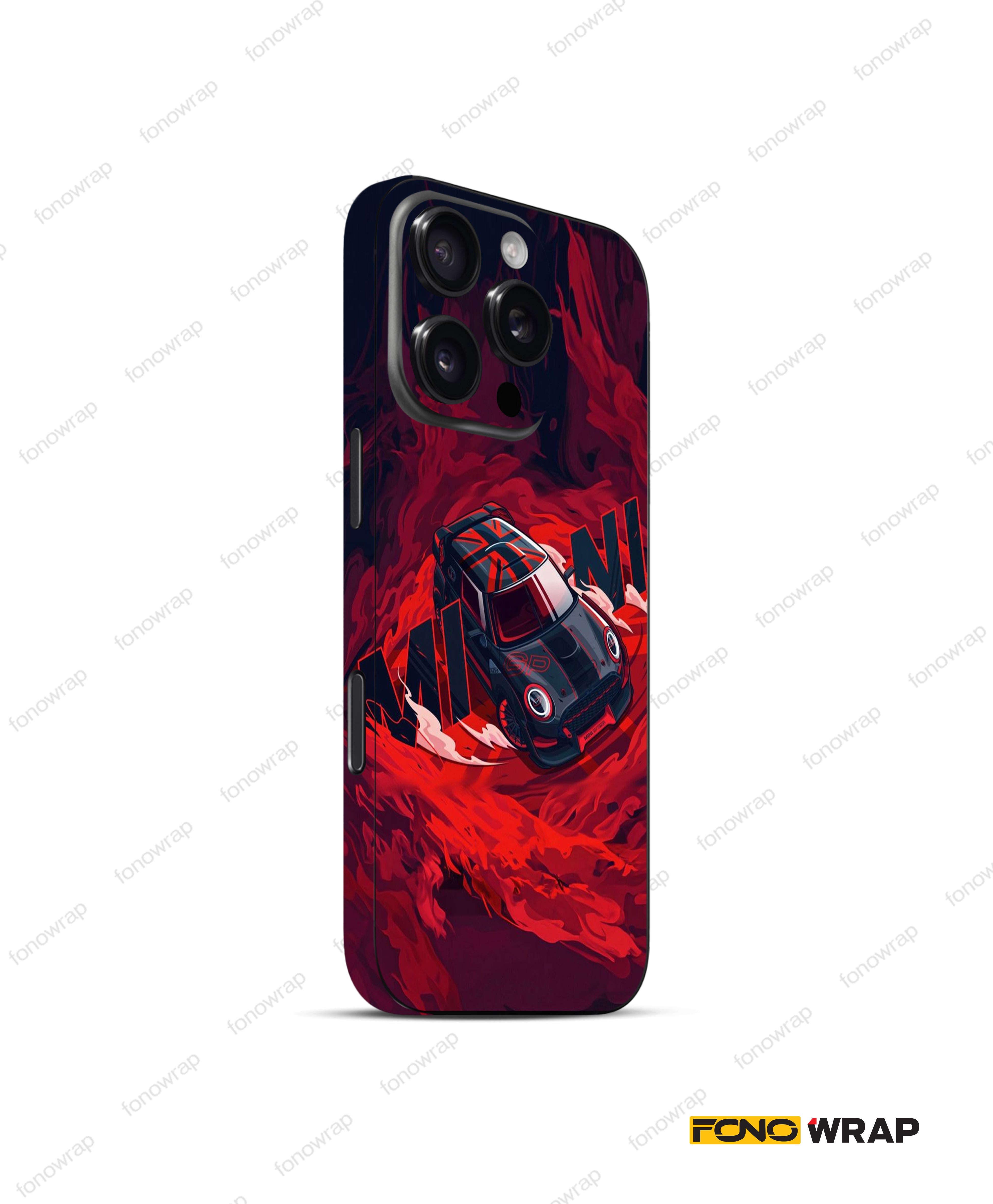 Cooper JCW Red 3D Embossed Mobile Skin