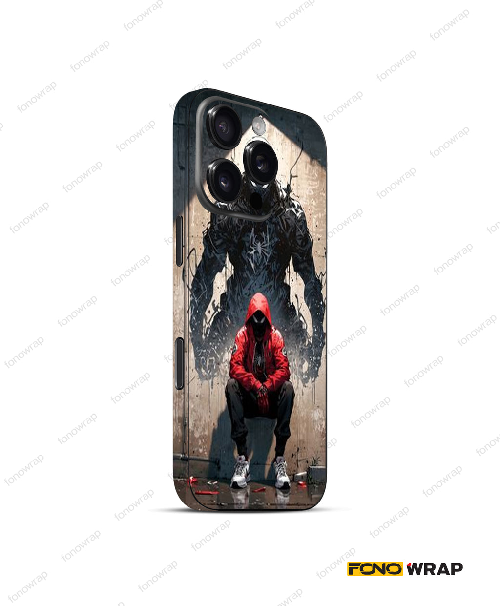 Black Spidy Embossed Mobile Skin