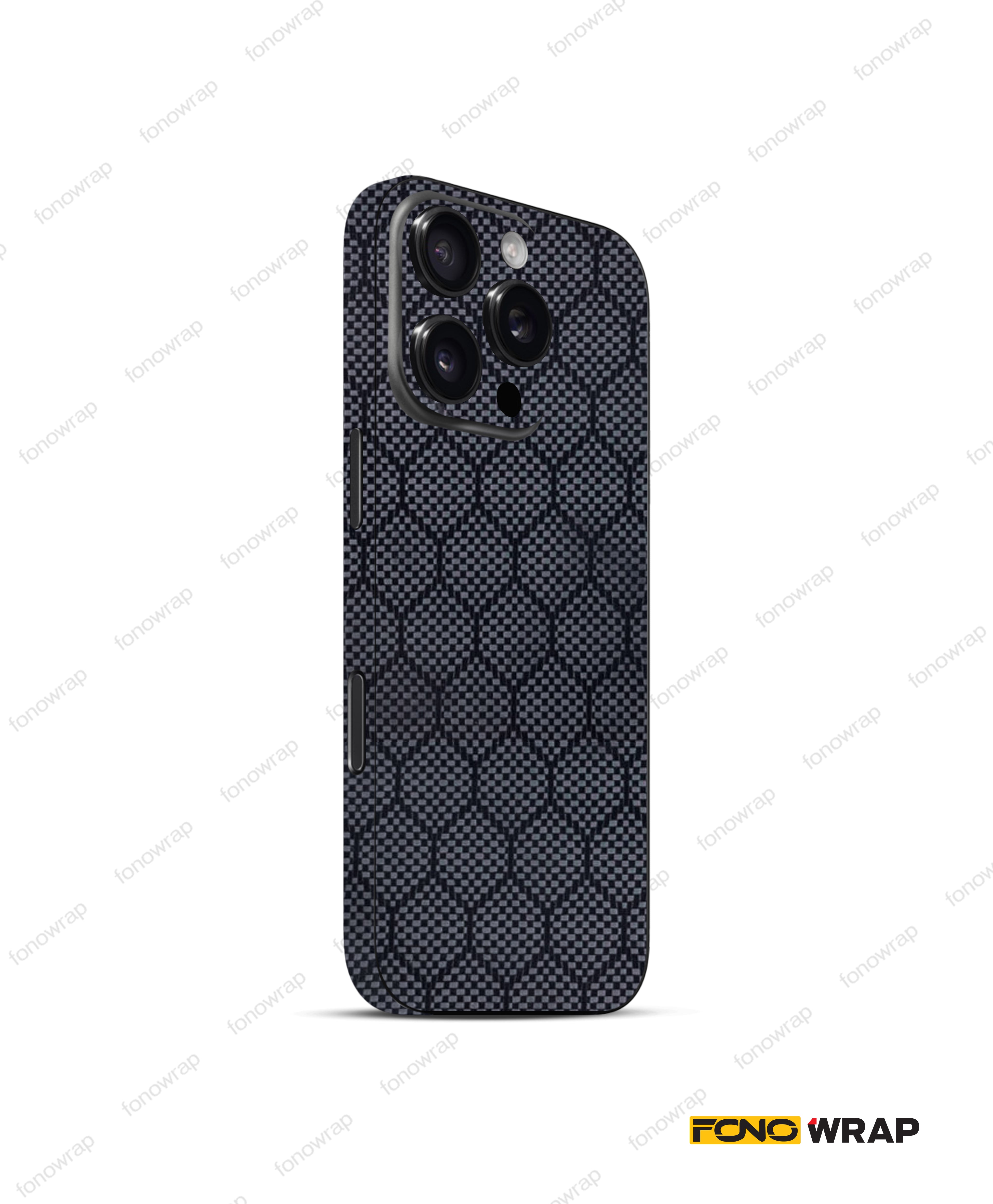 Hexagonal Black Textured Mobile Skin