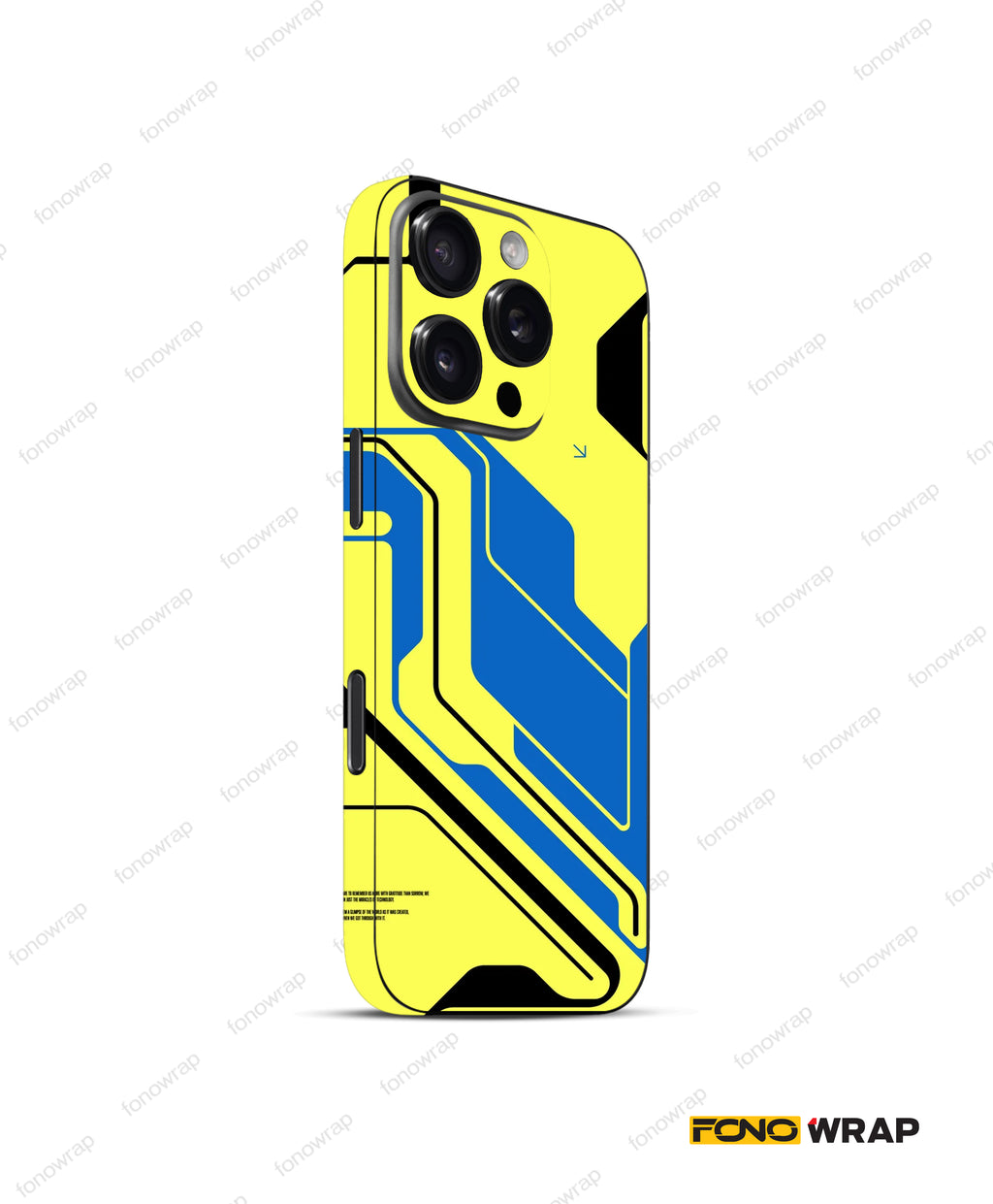 Yellow Blue Punk Embossed Mobile Skin