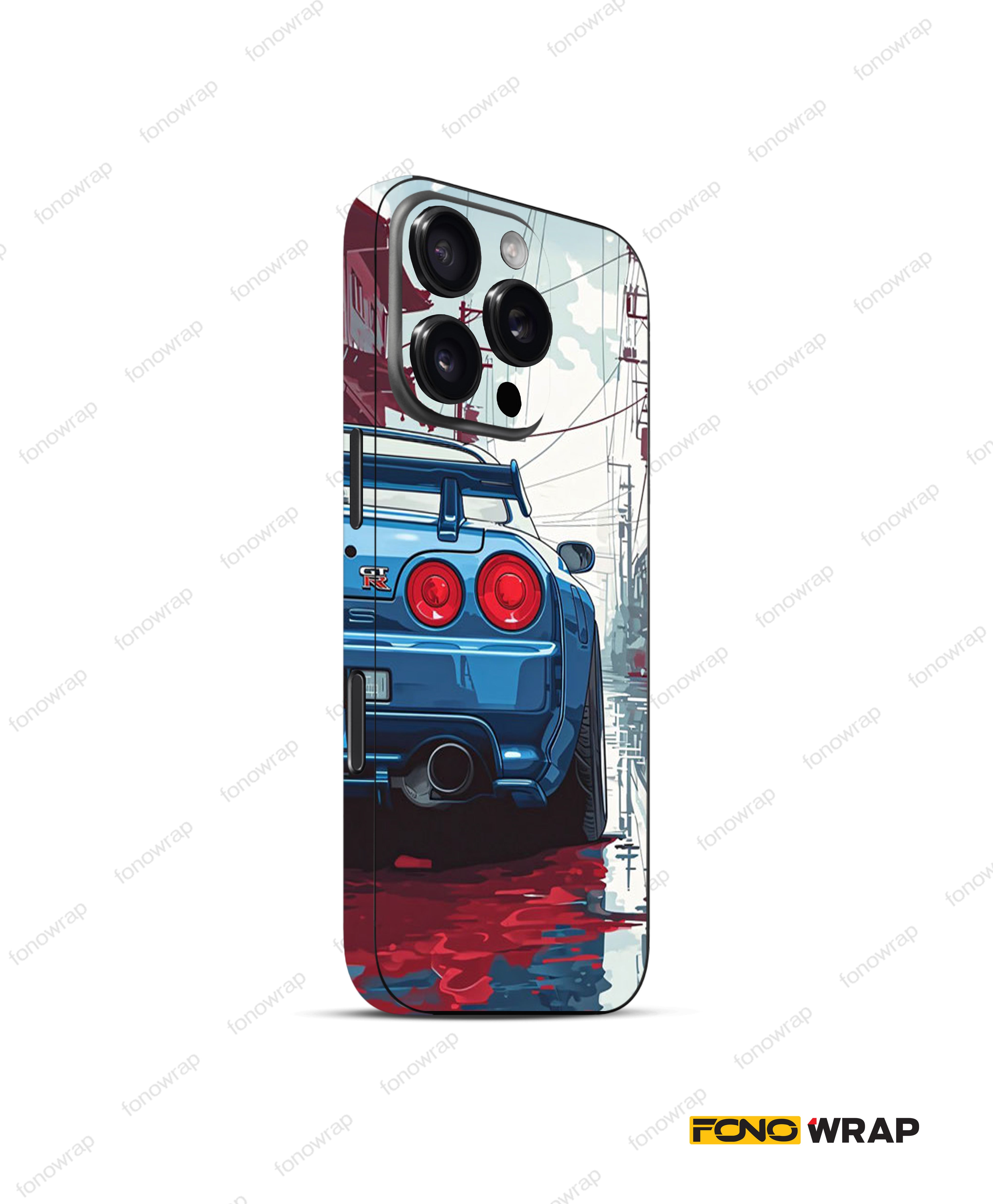 Blue Nissan 3D Embossed Mobile Skin