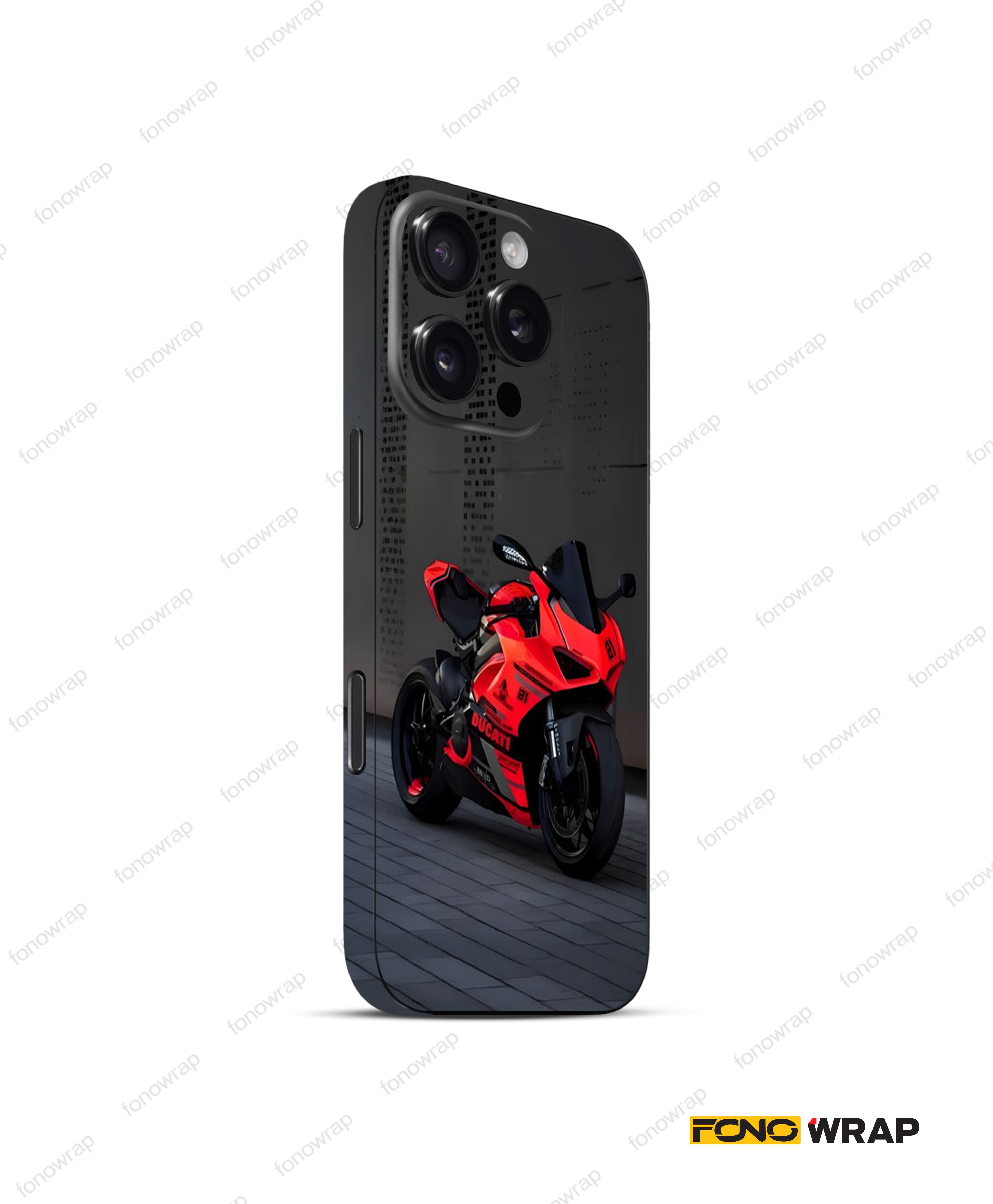 Red Ducati 3D Embossed Mobile Skin