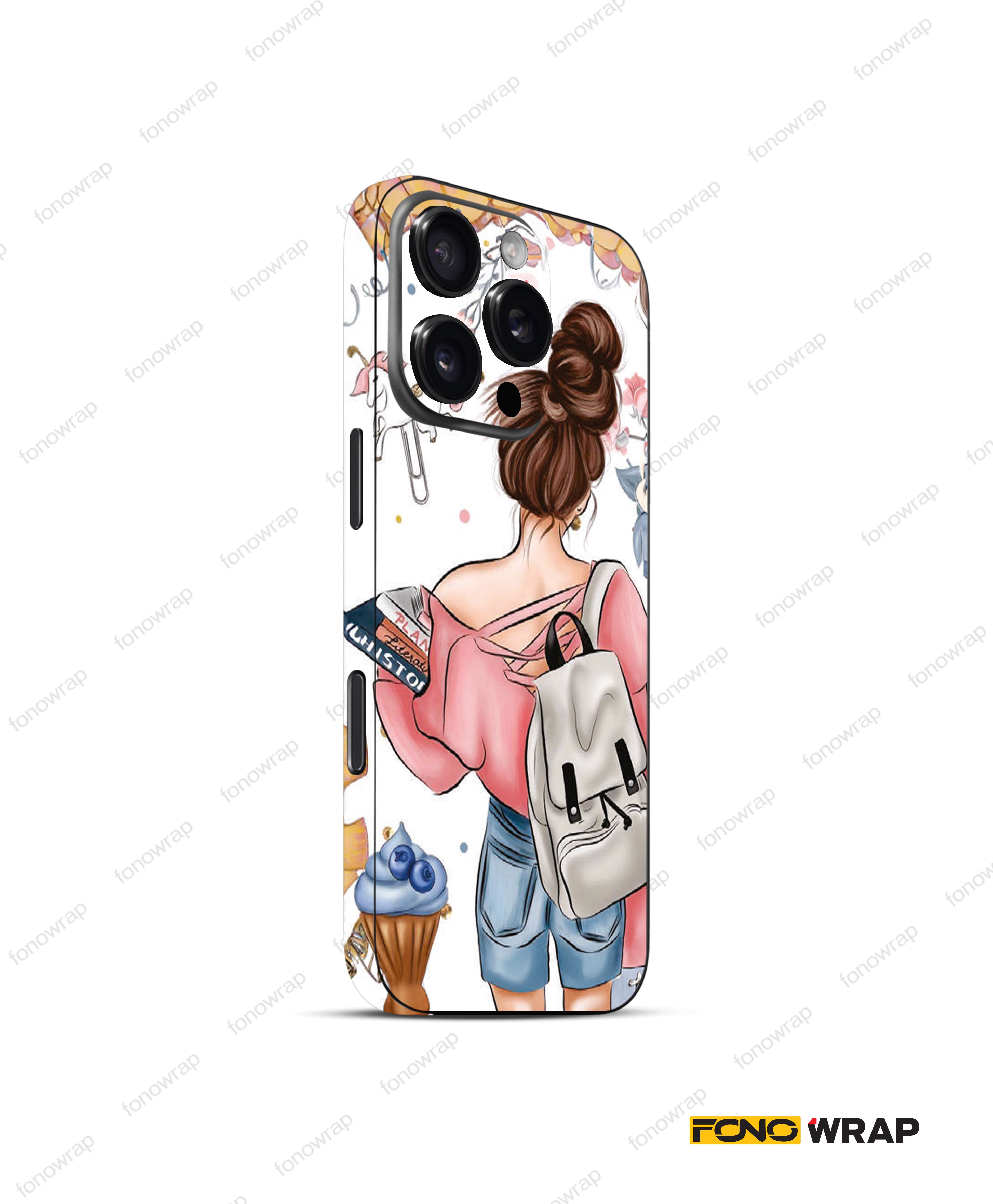 Pink Lady 3D Embossed Mobile Skin