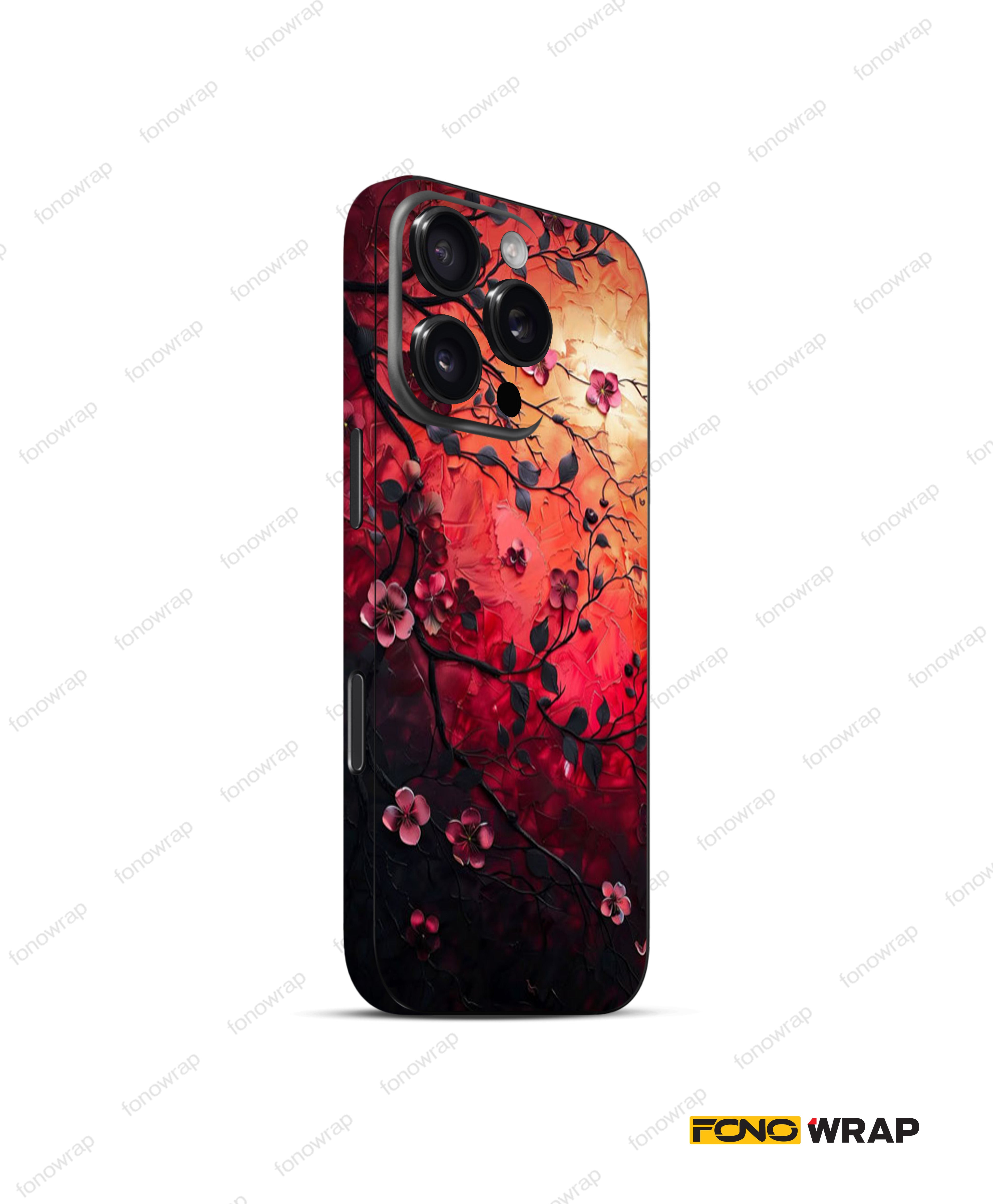 Floral Art 3D Embossed Mobile Skin