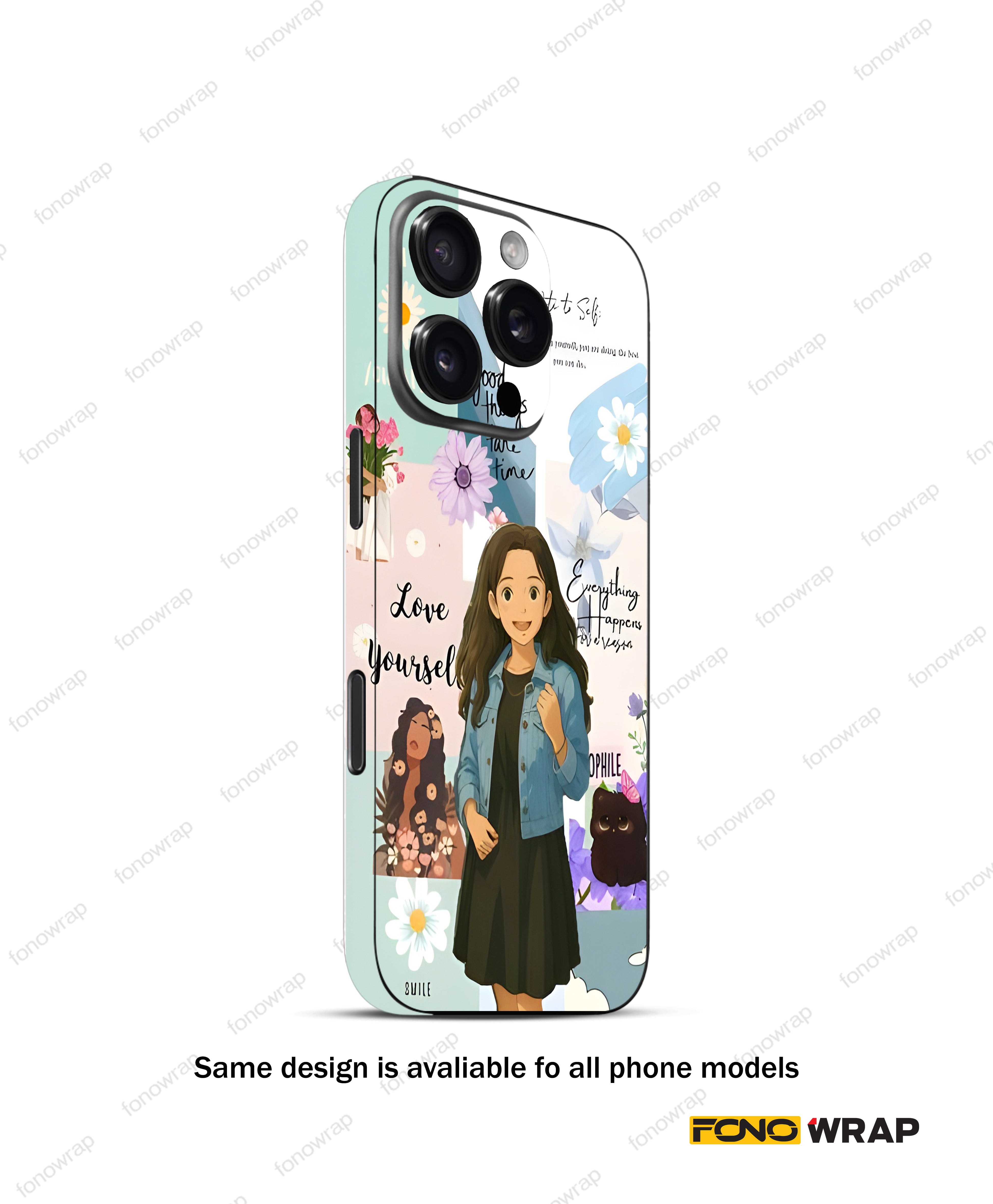 Cute Girl 3D Embossed Mobile Skin