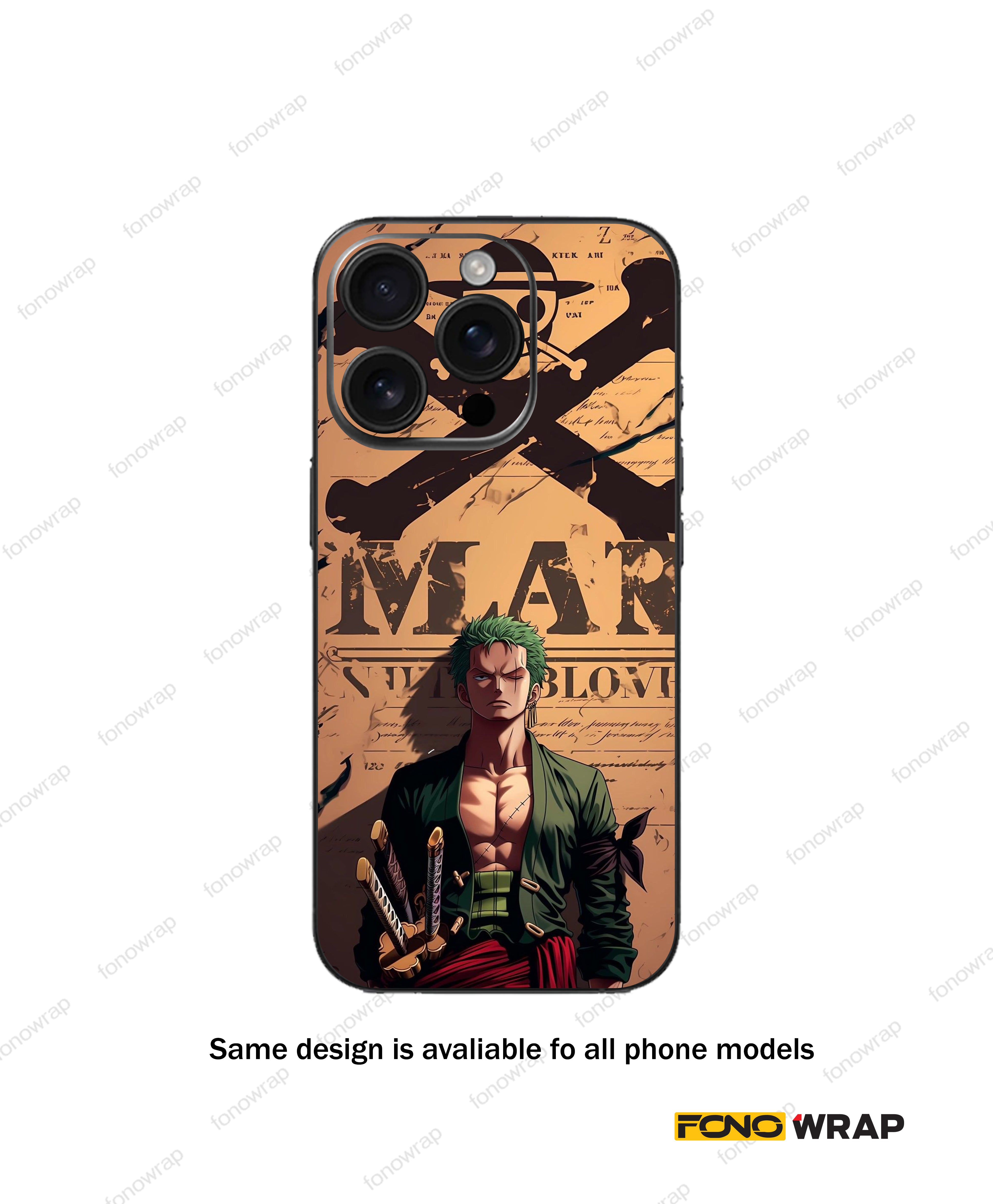 Zoro's Anime 3D Embossed Mobile Skin