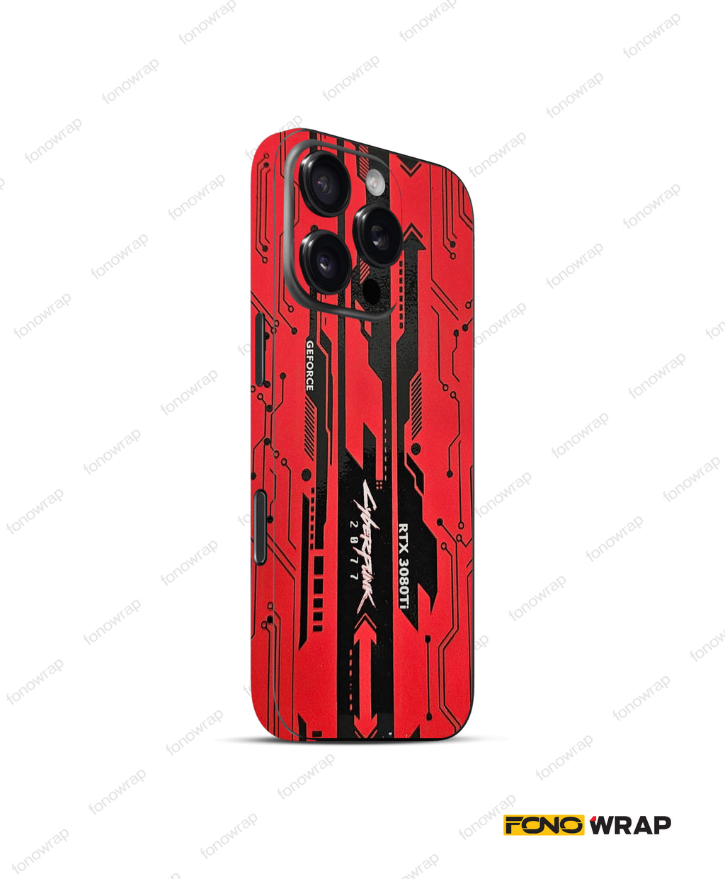 Cyberpunk Red Embossed Mobile Skin