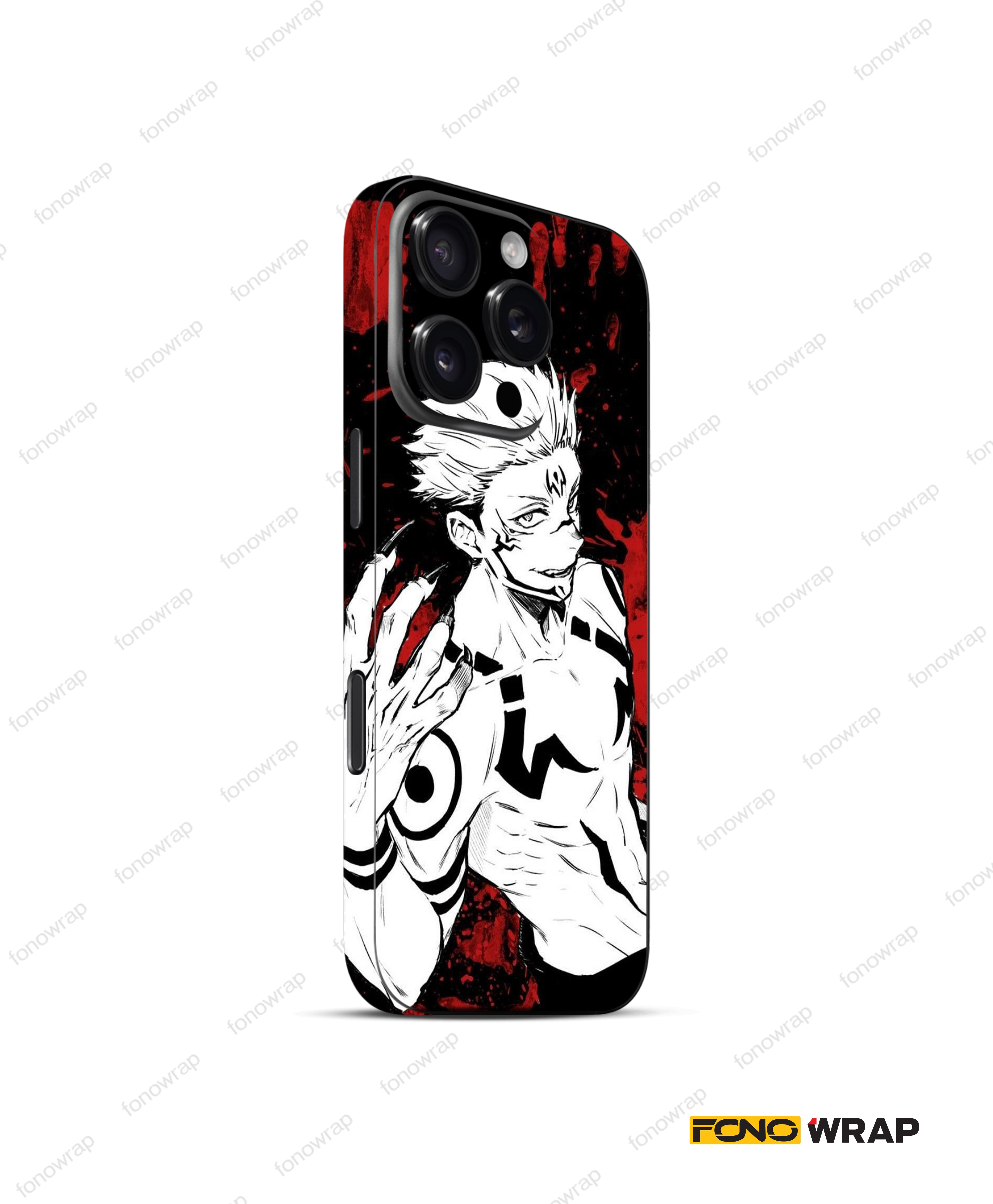 Black Nailed Sukuna 3D Embossed Mobile Skin