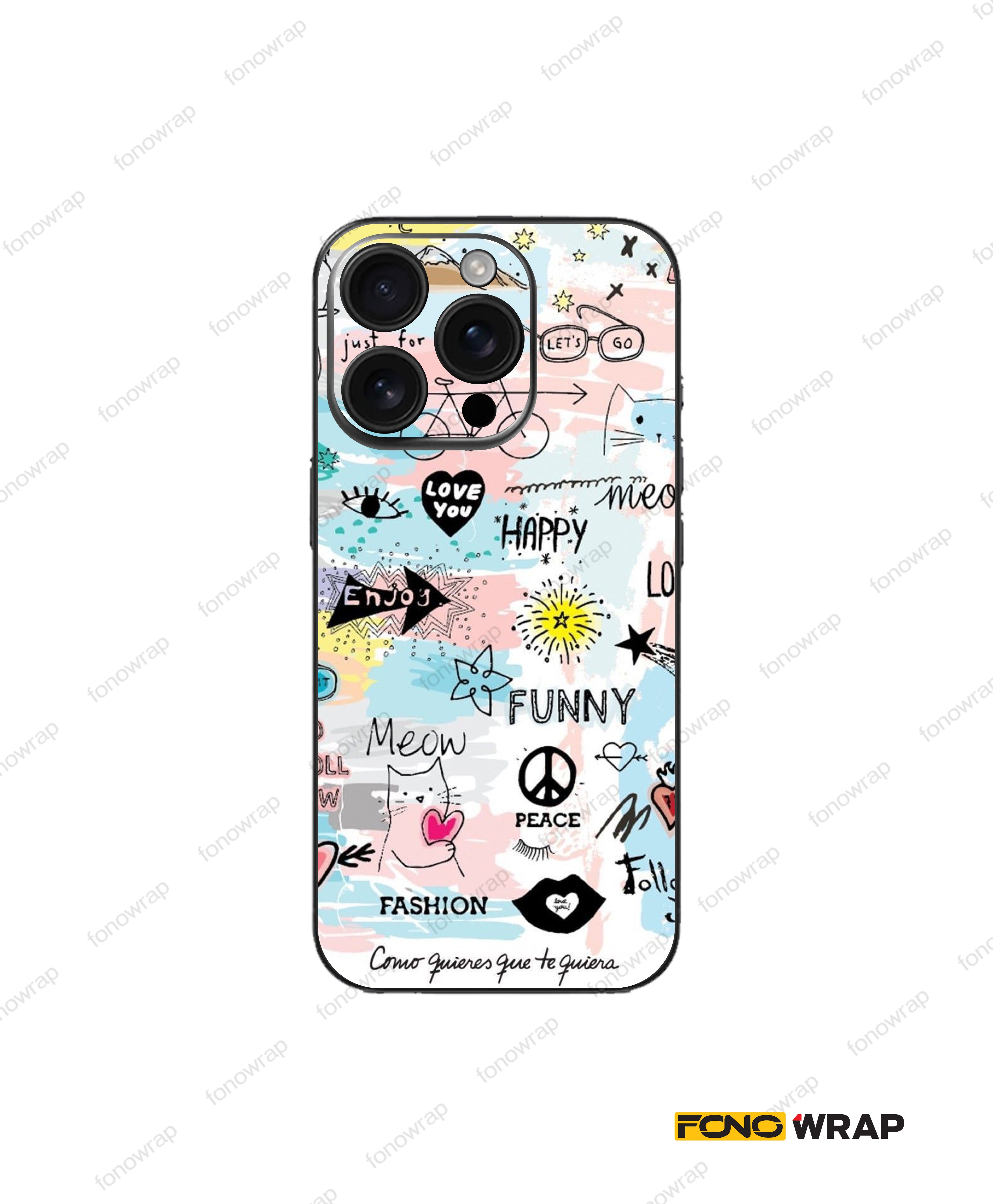 Happy Aesthetic 3D Embossed Mobile Skin