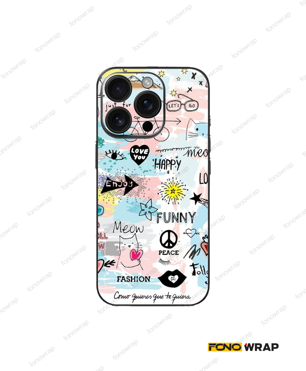 Happy Aesthetic Embossed Mobile Skin