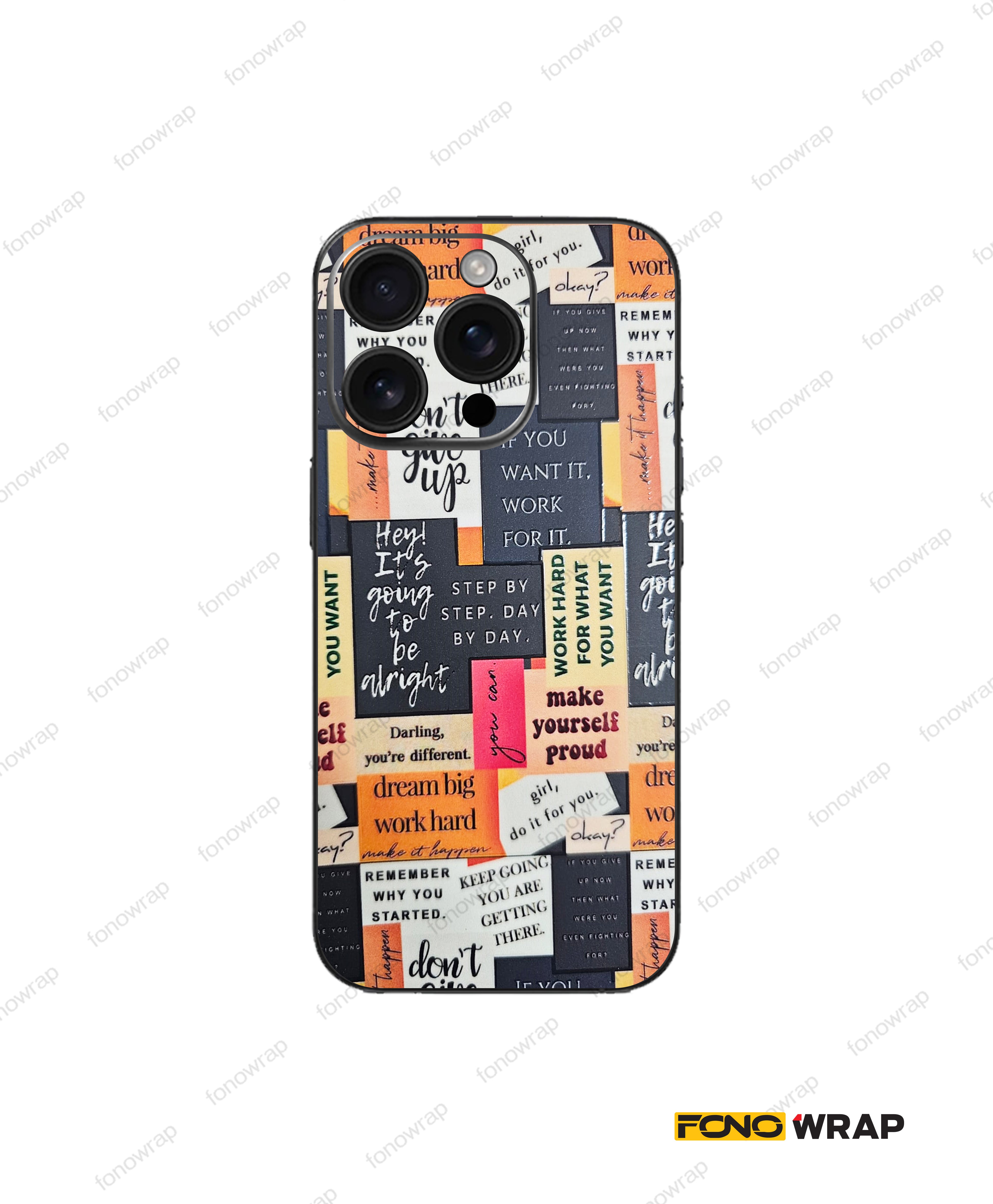 Motivational 3D Embossed Mobile Skin