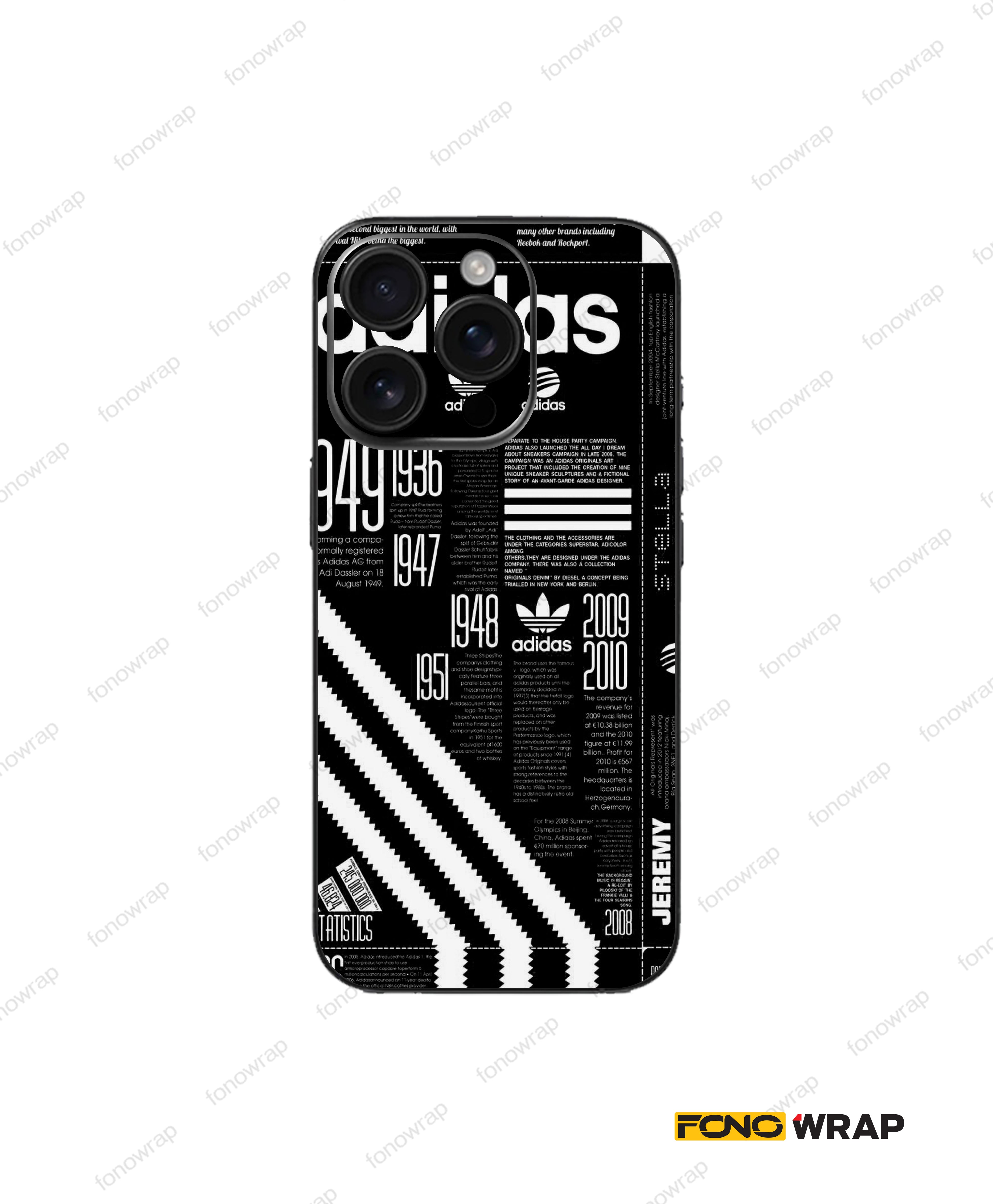 Three Stripes 3D Embossed Mobile Skin