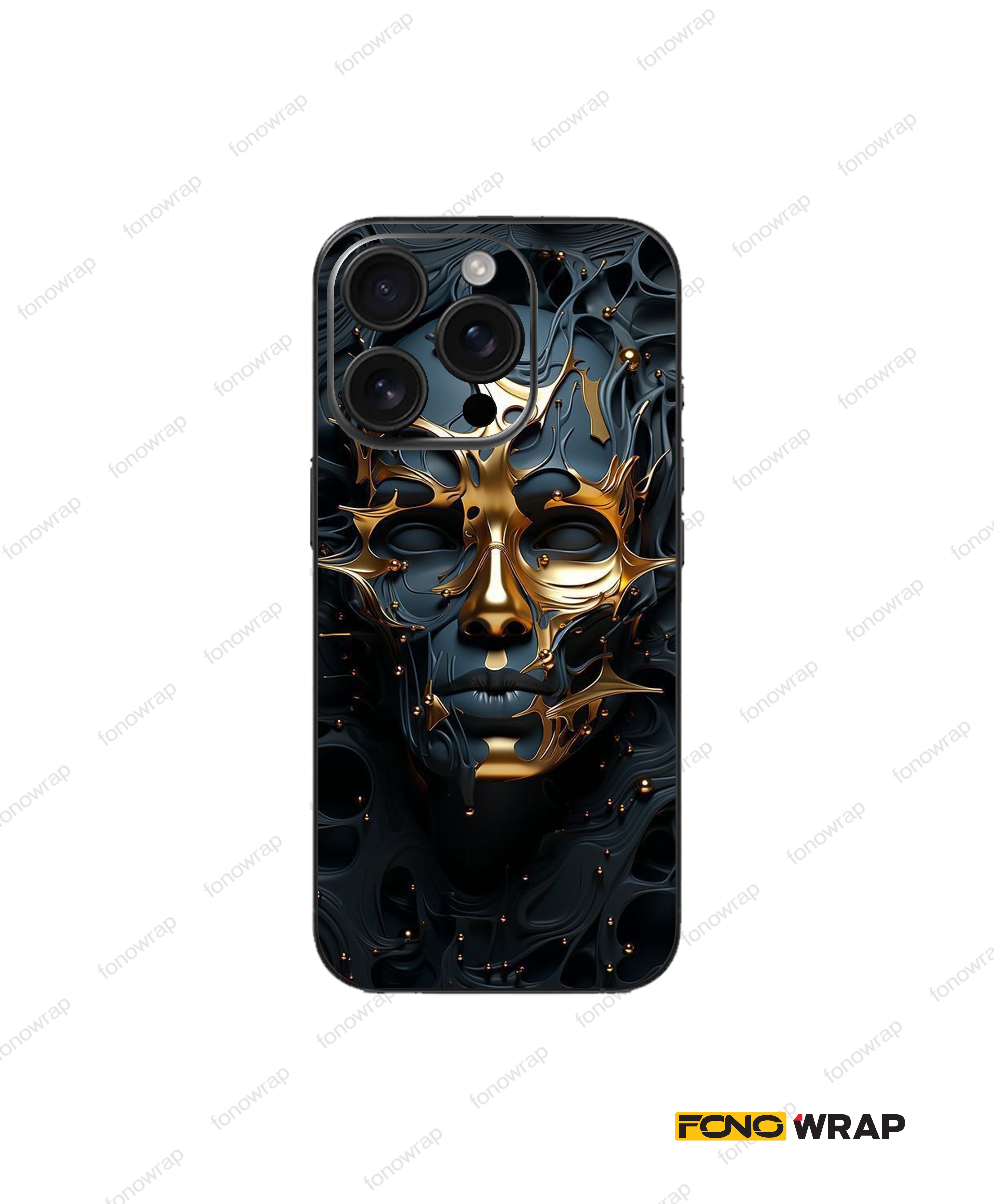 Golden Face 3D Embossed Mobile Skin
