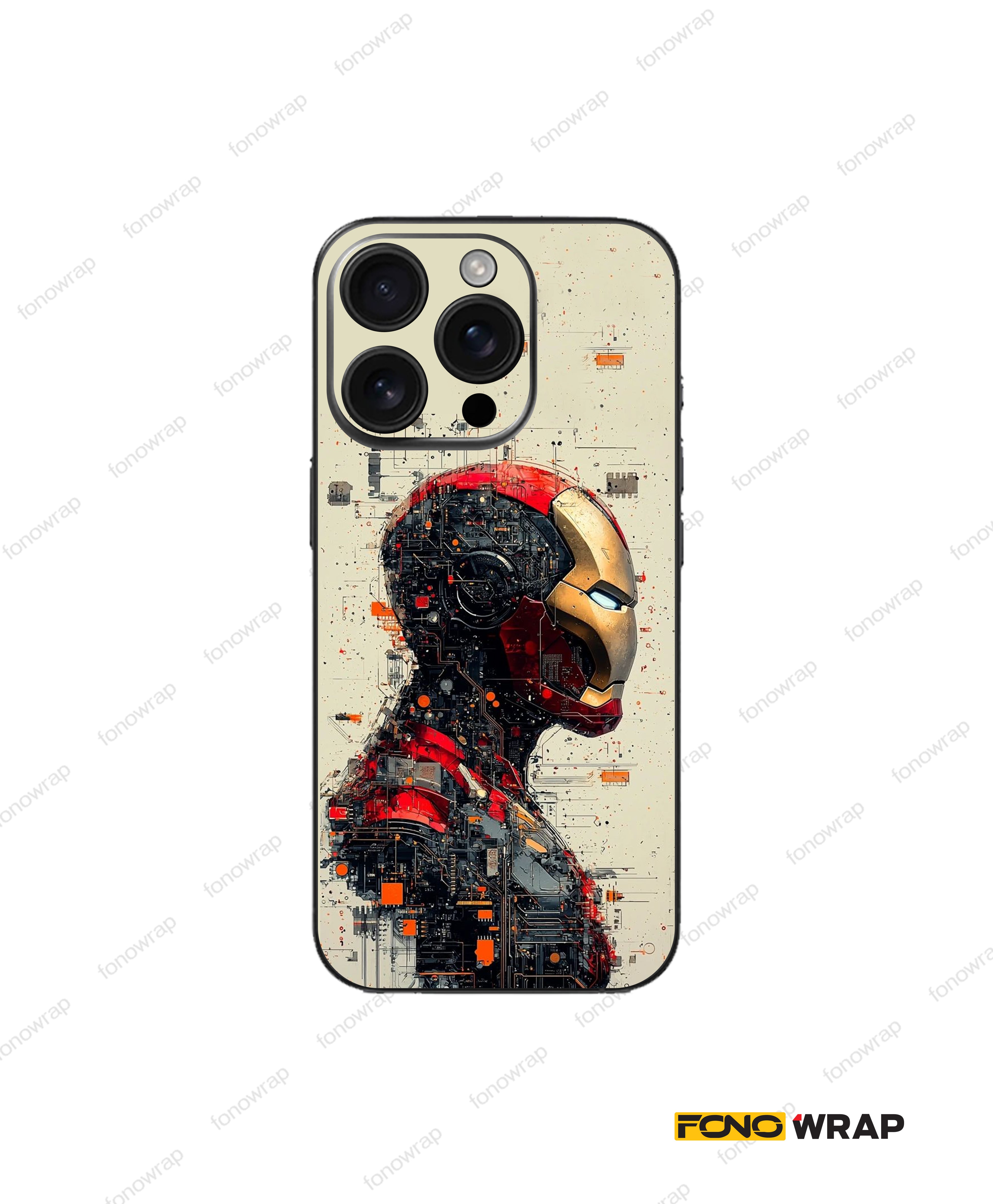 Iron Head 3D Embossed Mobile Skin