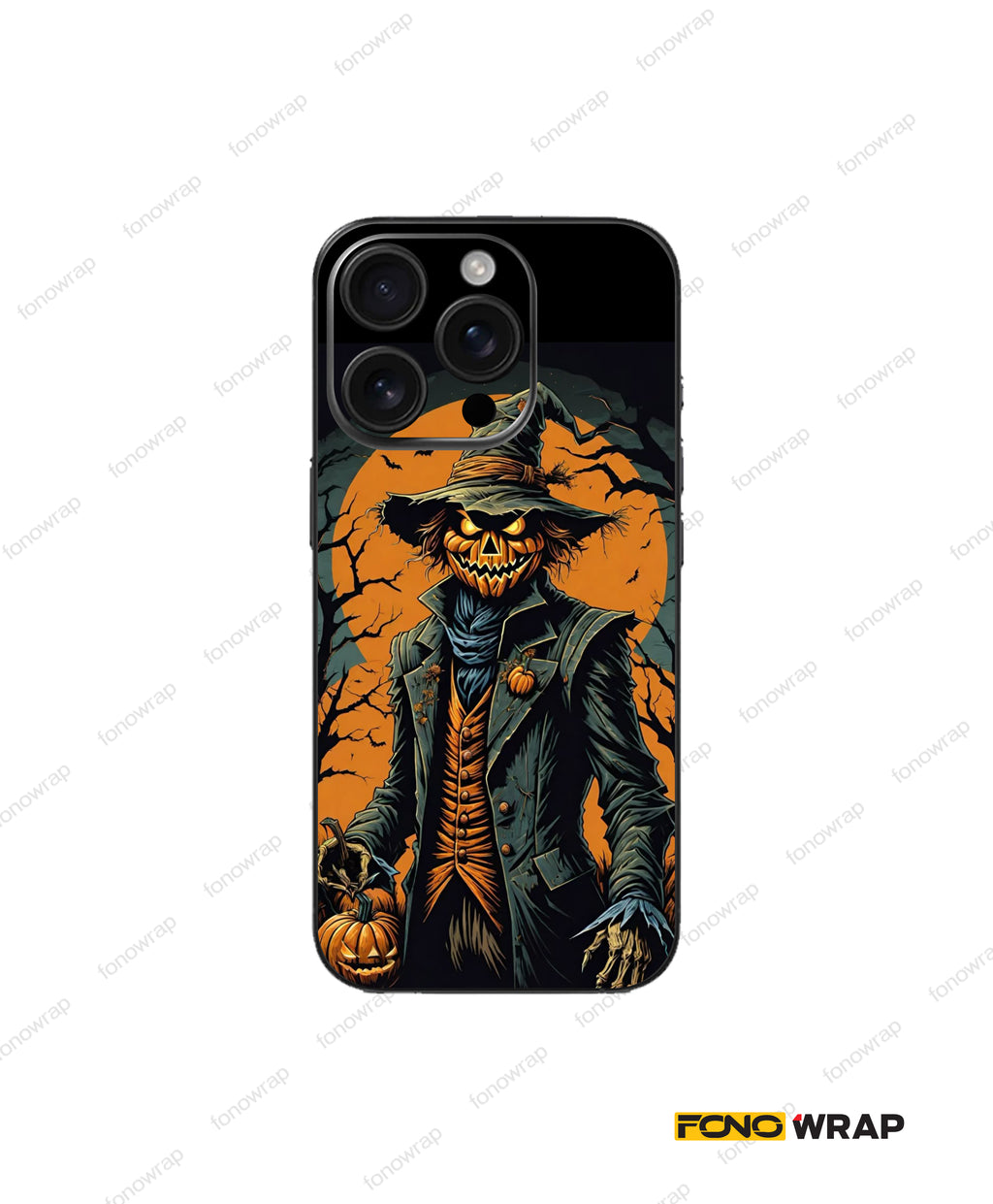 Pumpkin Head Embossed Mobile Skin
