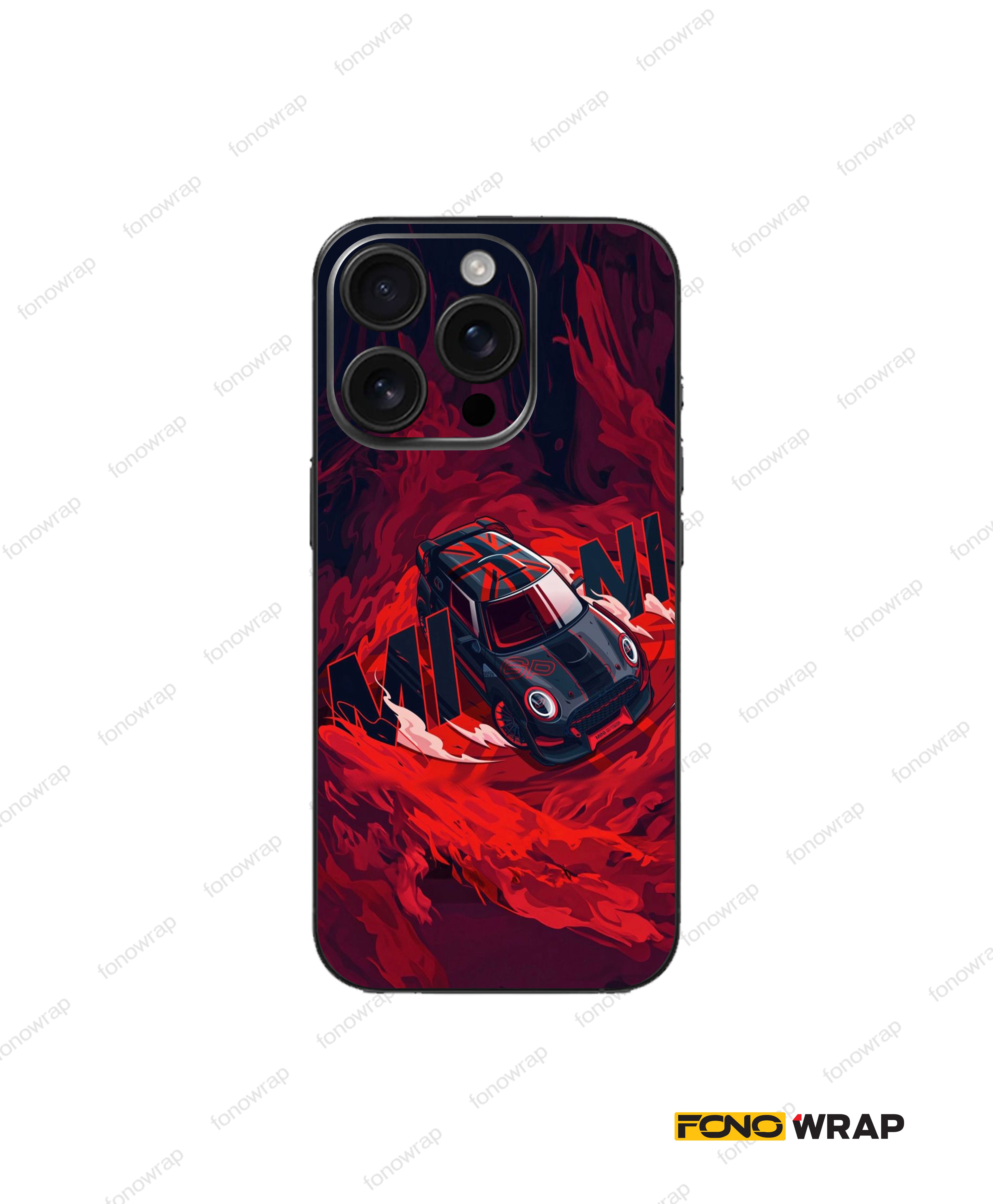 Cooper JCW Red 3D Embossed Mobile Skin