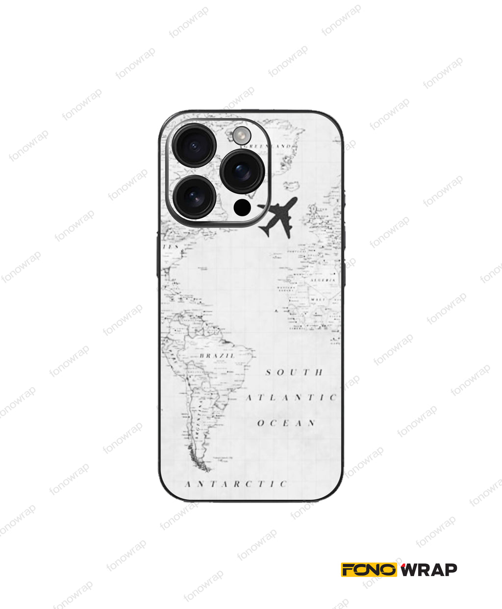 Miles and Map Embossed Mobile Skin