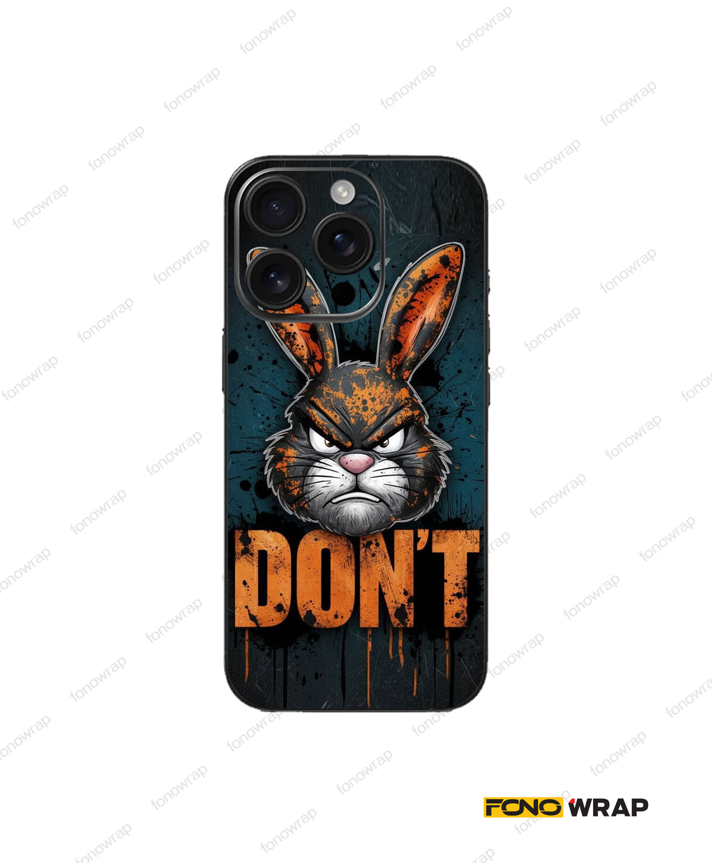 Angry Bunny Embossed Mobile Skin