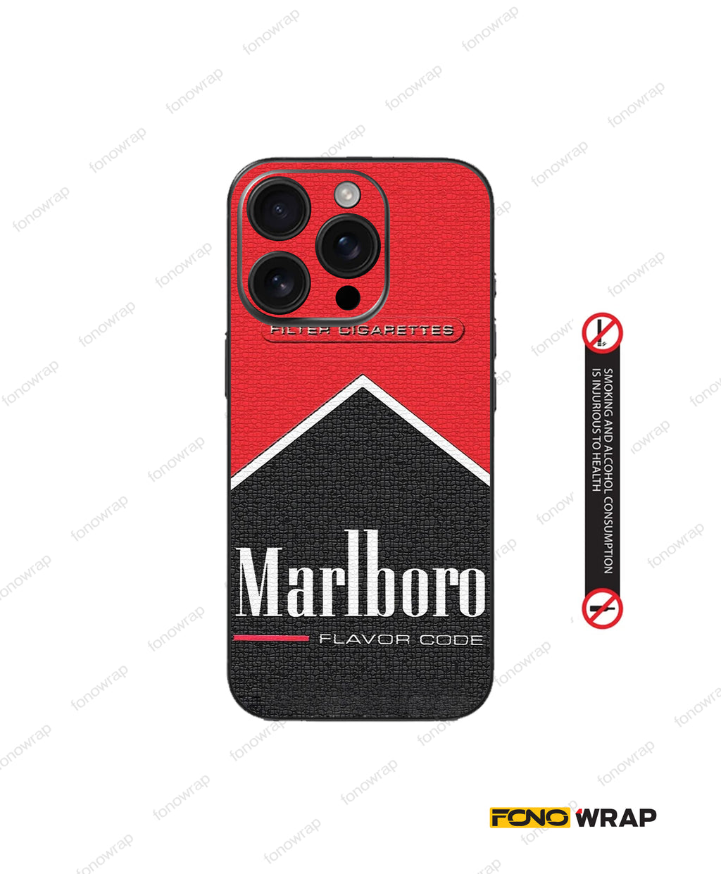 Black Marlboro Embossed Mobile Skin