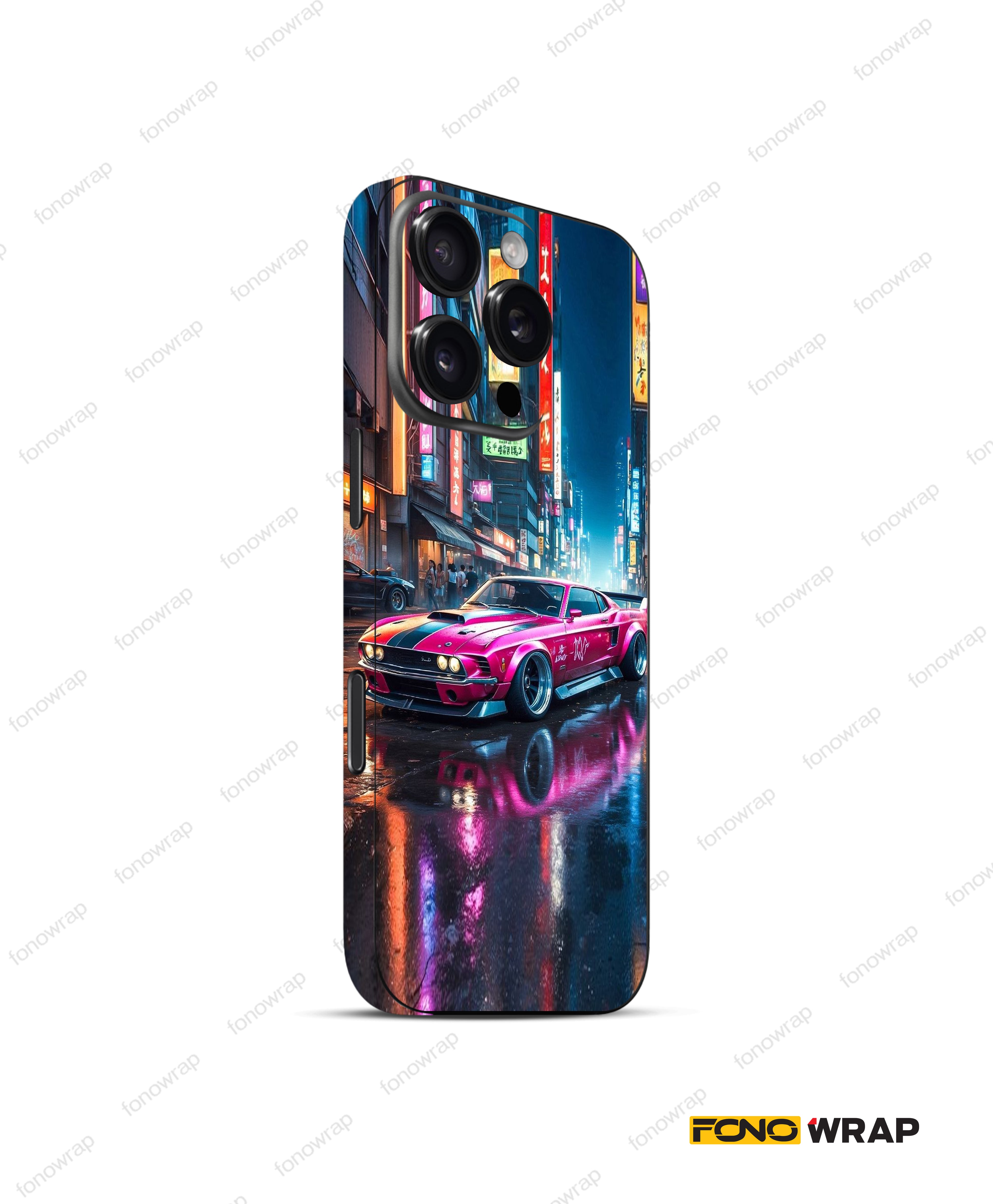 Pink Car 3D Embossed Mobile Skin