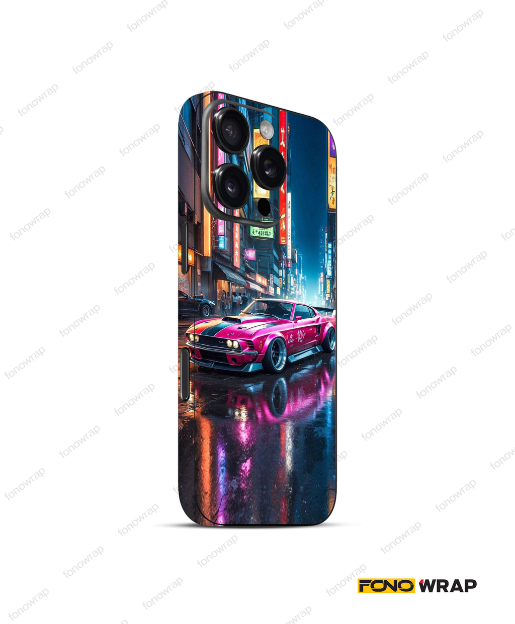 Pink Car Embossed Mobile Skin