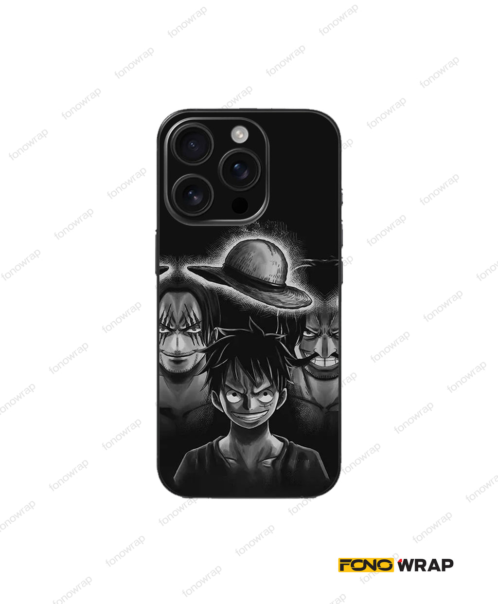 Luffy Monochrome Embossed Mobile Skin