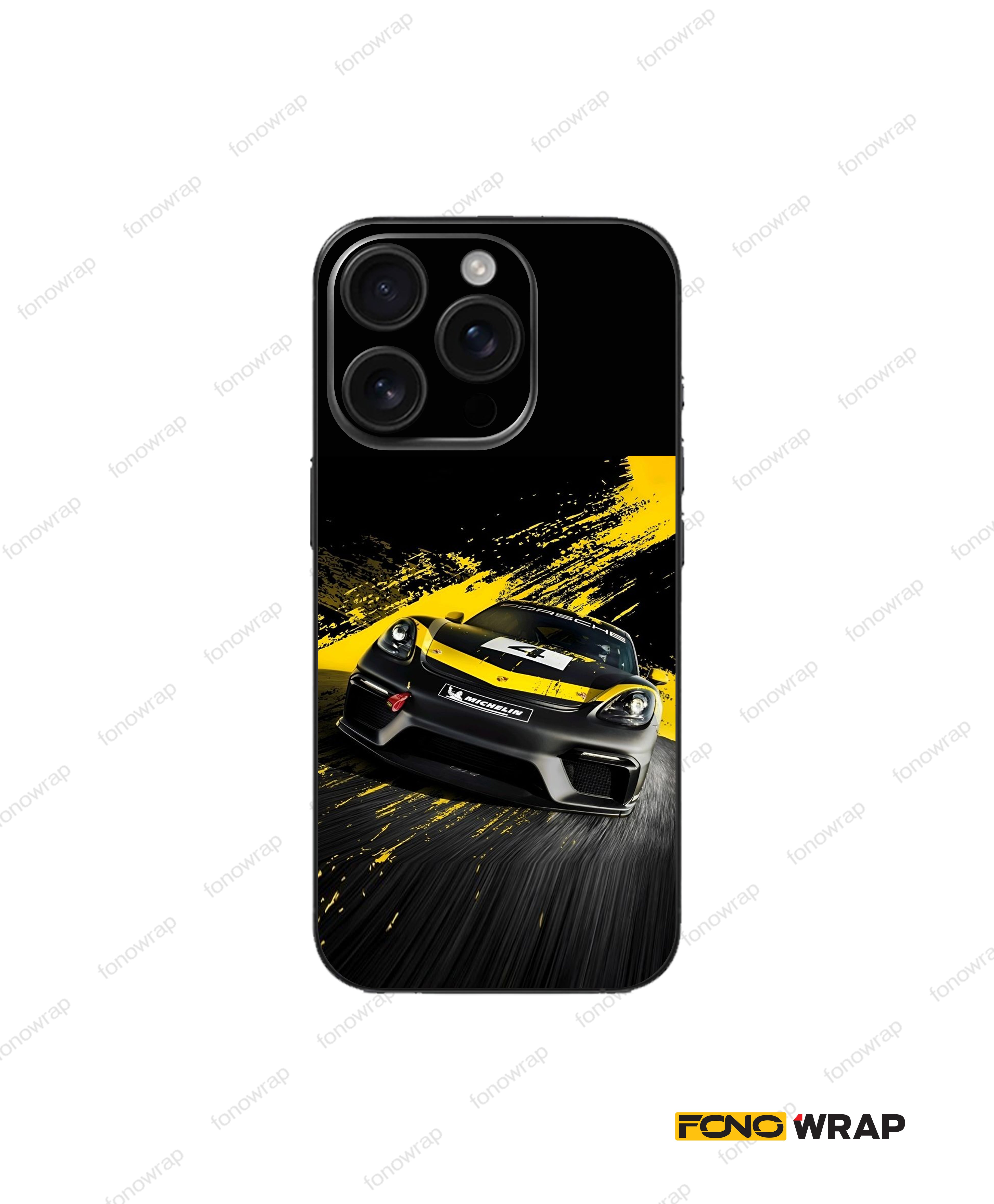 Black and Yellow Car 3D Embossed Mobile Skin