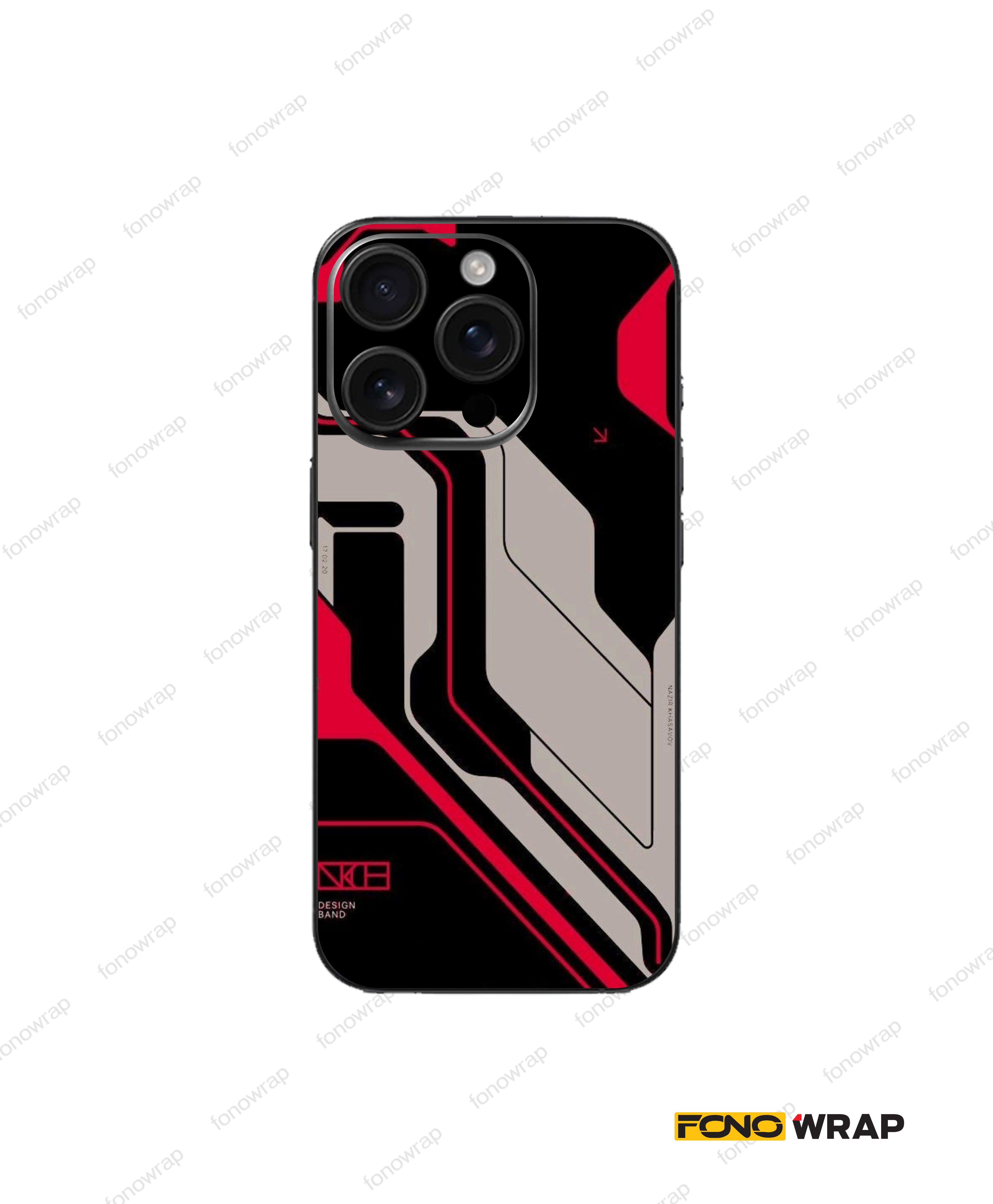 Red CP Abstract 3D Embossed Mobile Skin