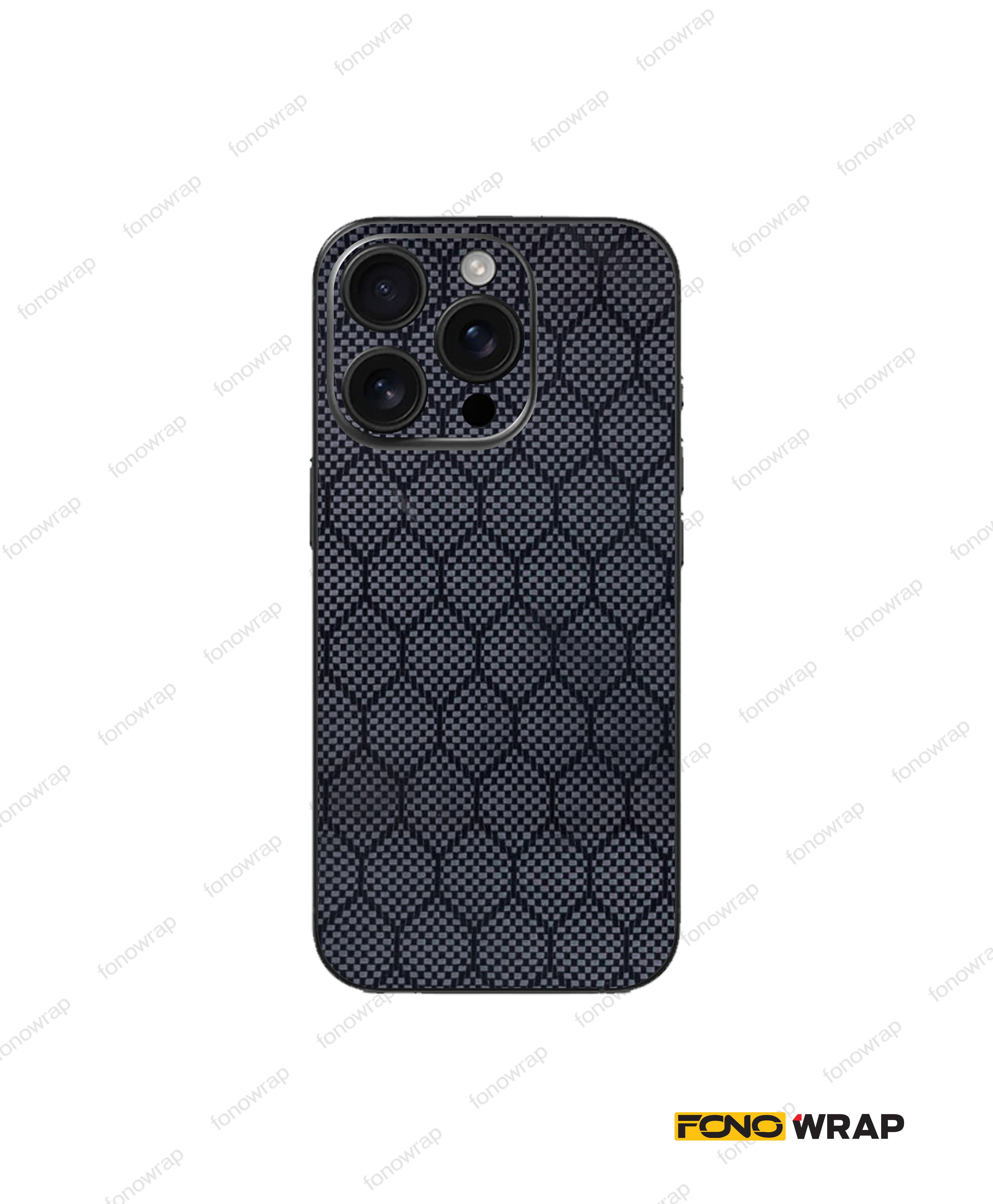 Hexagonal Black Textured Mobile Skin