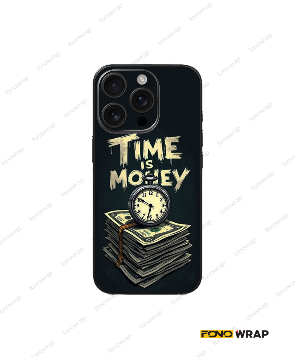 Time is Money Embossed Mobile Skin
