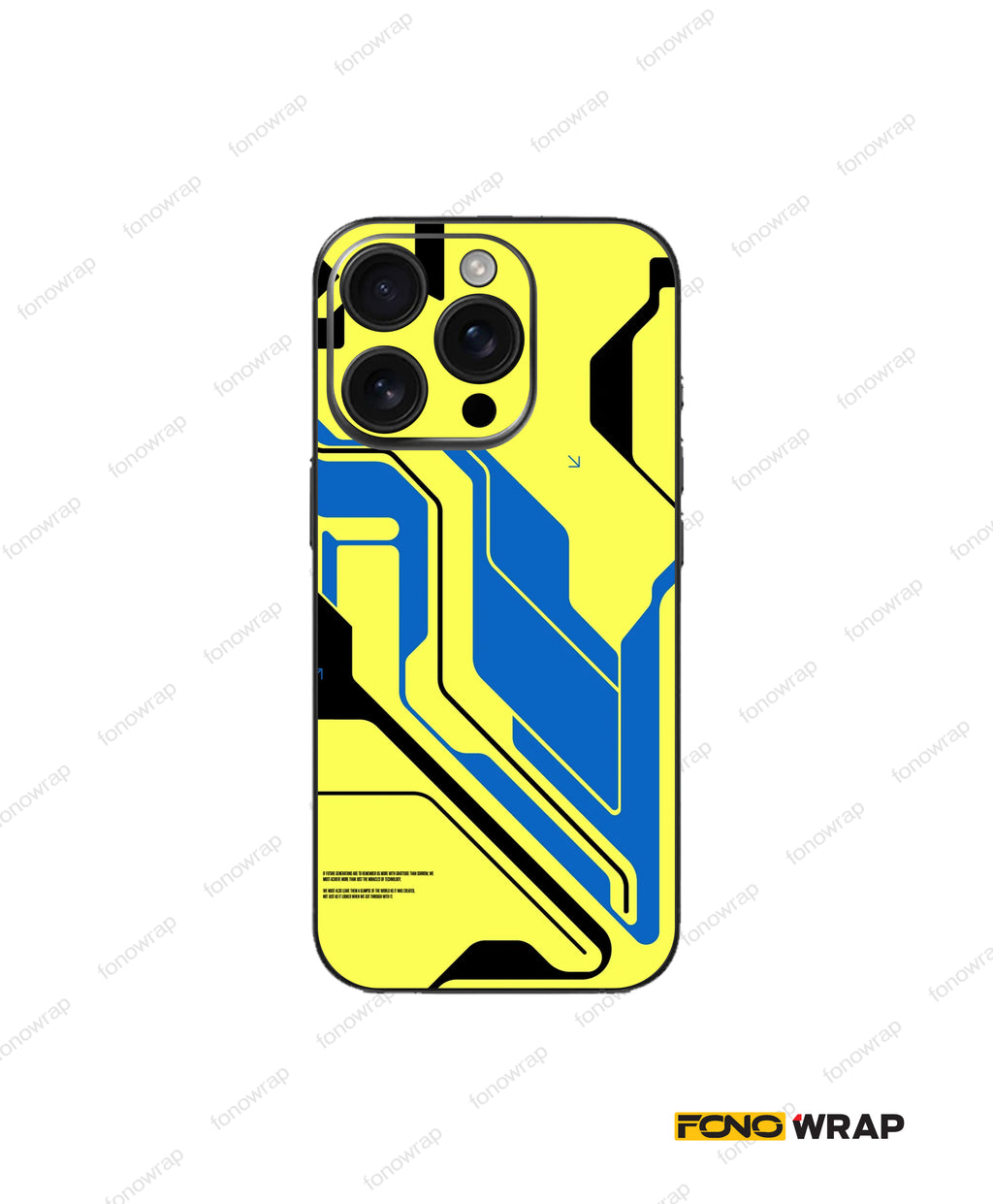 Yellow Blue Punk Embossed Mobile Skin
