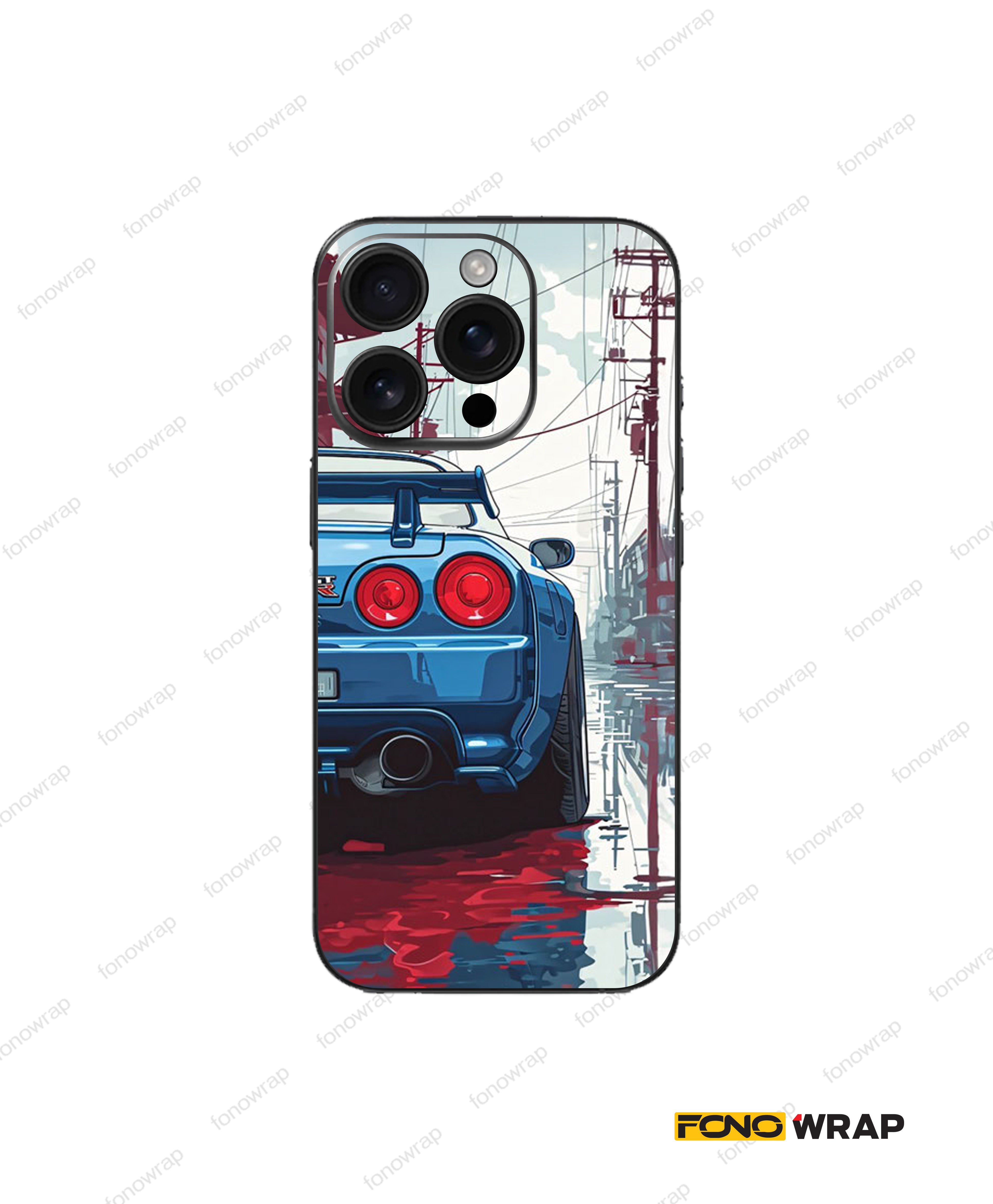 Blue Nissan 3D Embossed Mobile Skin