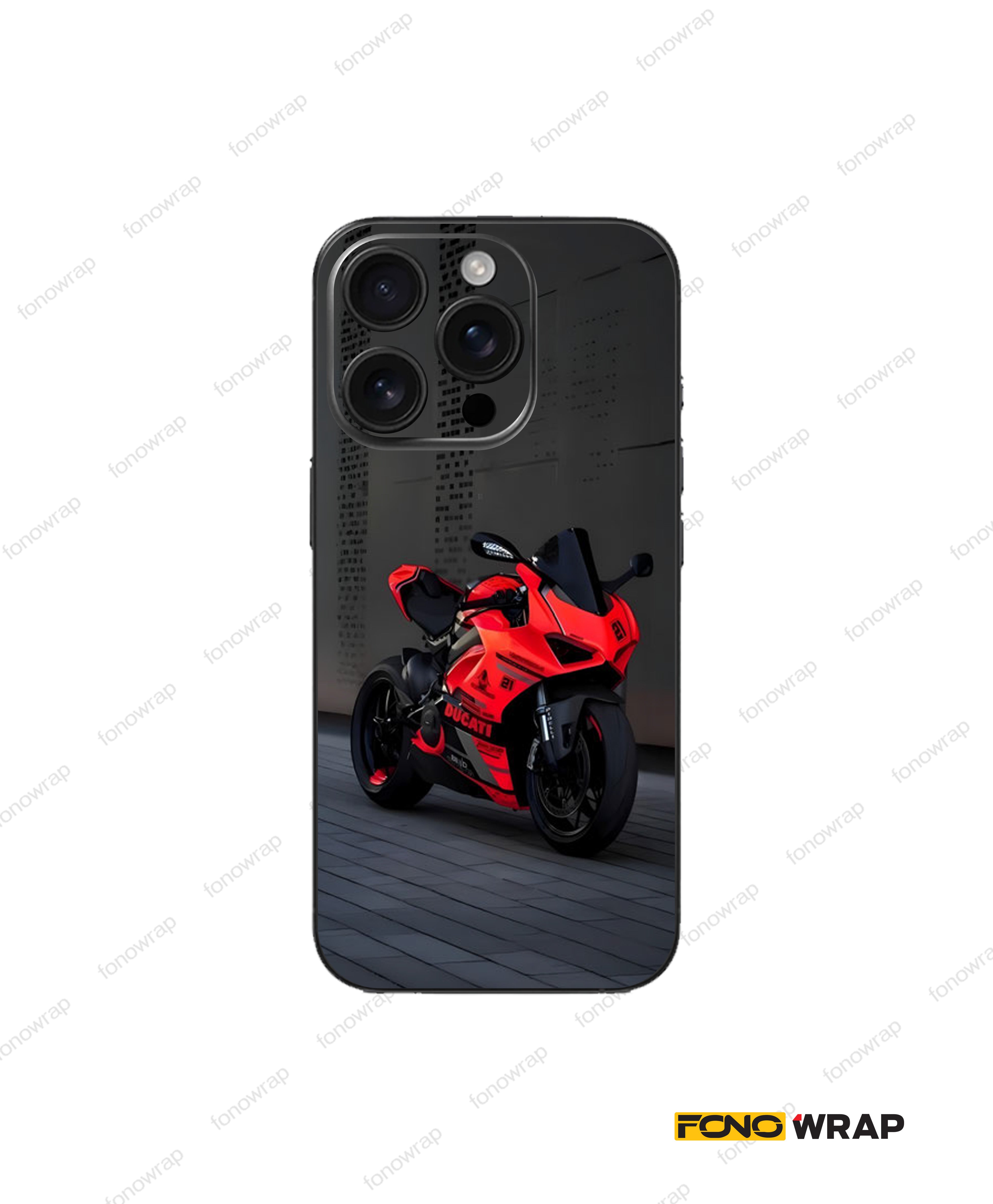 Red Ducati 3D Embossed Mobile Skin